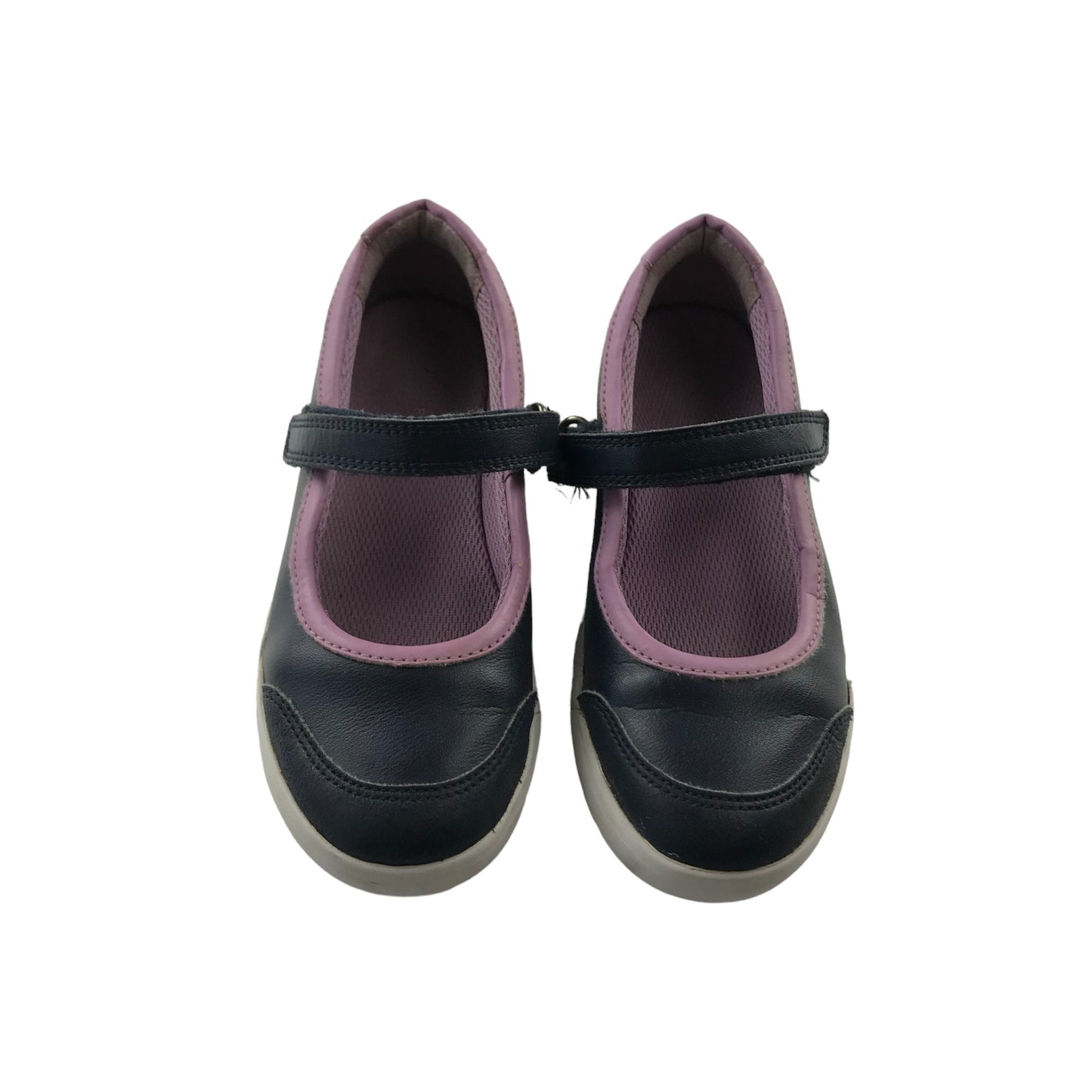 Clarks Pumps Shoe Size 11 Junior Navy with White Sole and Violet Insole
