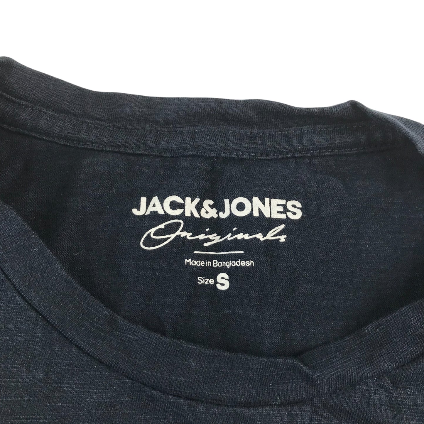 Jack & Jones t-shirt men's S black floral text logo design