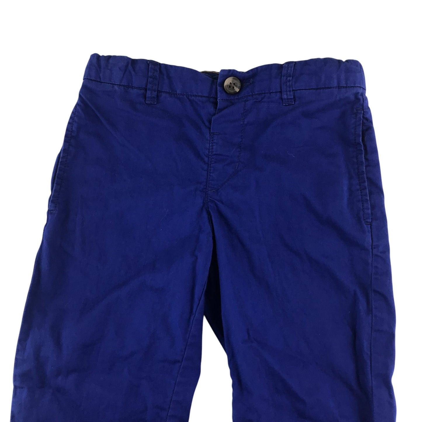 H&M trouser 5-6 years blue plain adjustable waist cotton