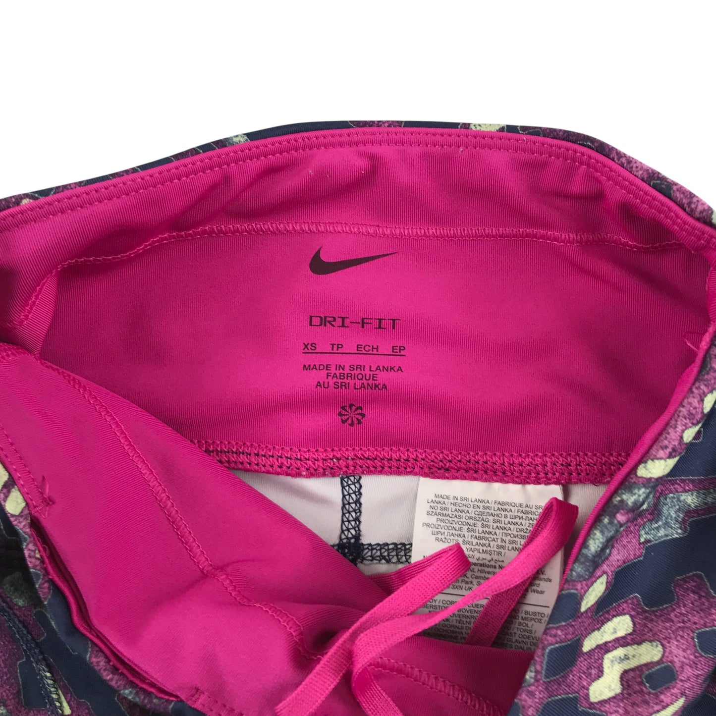 Nike sport women's XS year navy and purple two tone graphic print