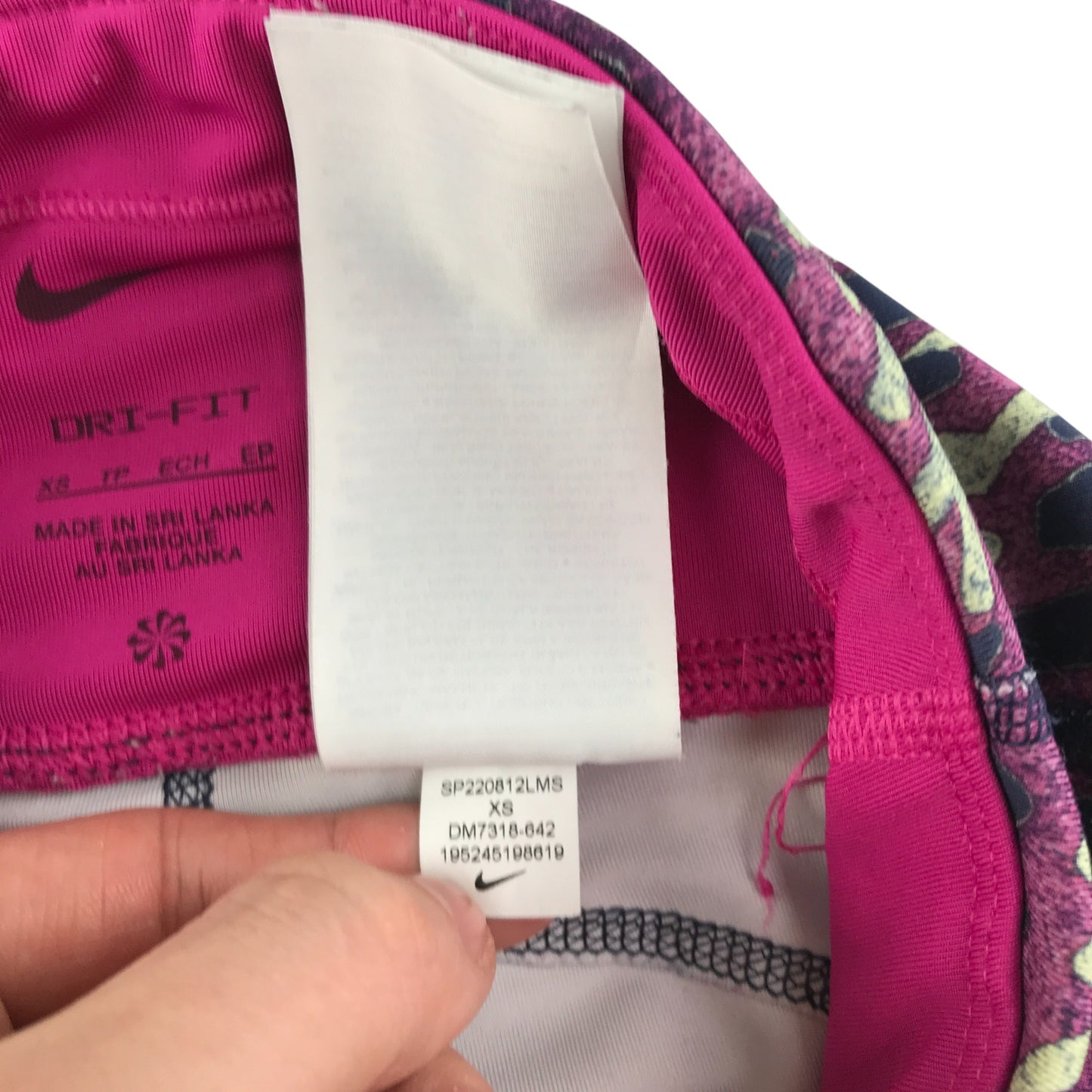 Nike sport women's XS year navy and purple two tone graphic print