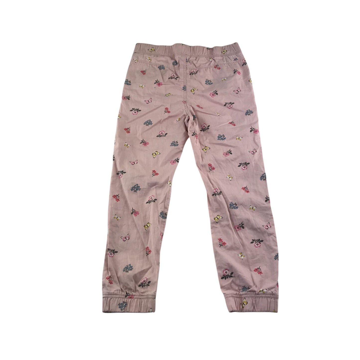 H&M trouser 7-8 years pink butterfly and floral print cotton