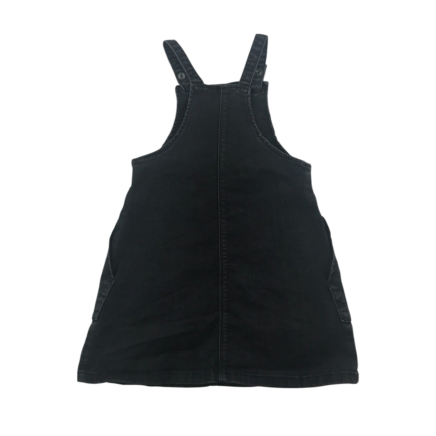 Tu dungaree dress 4-5 years black with embroidered roses