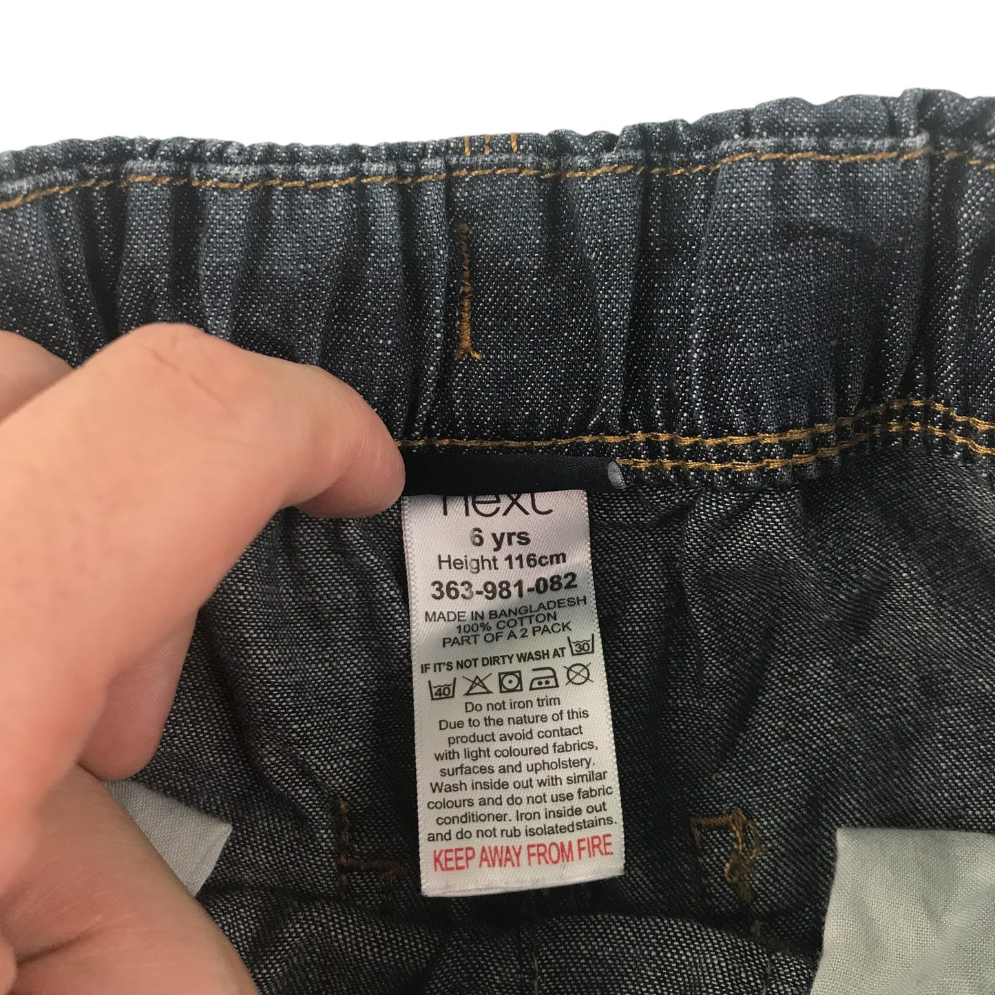 Next shorts 5-6 years blue denim pull on with draw strings cotton