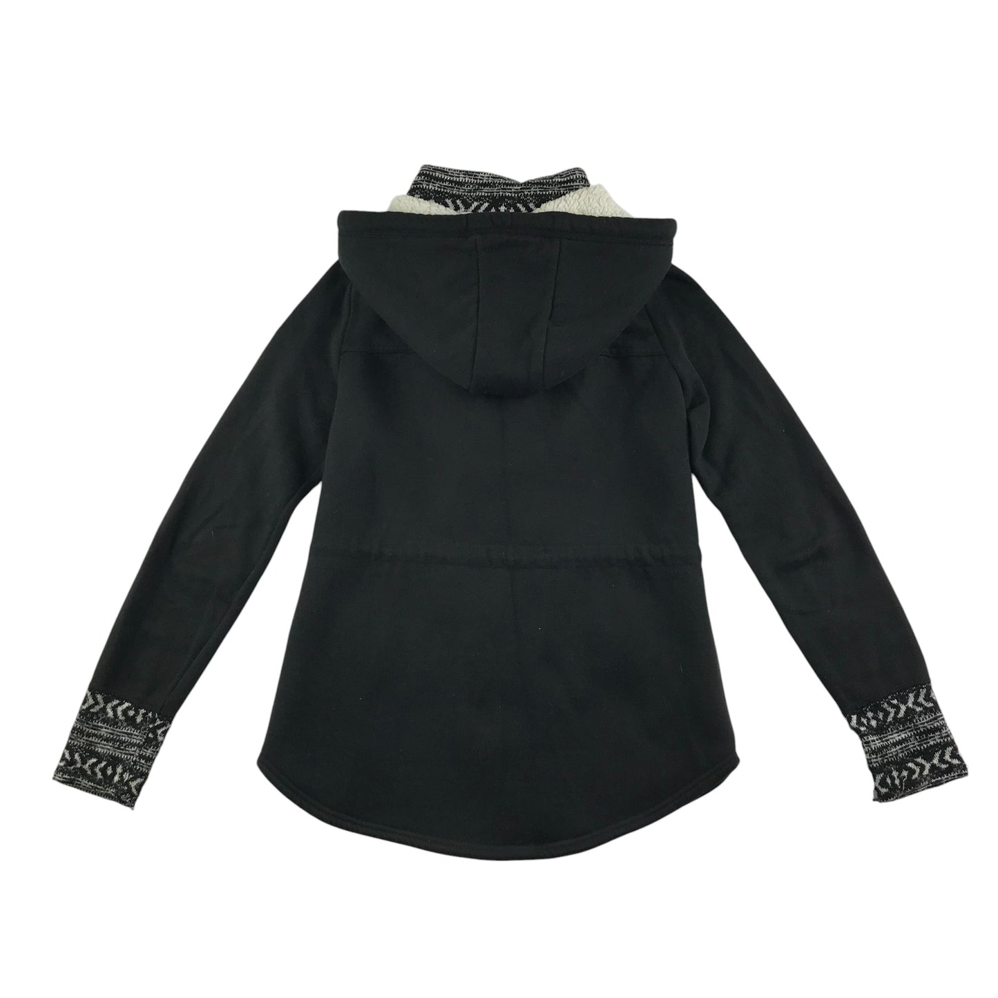 Hollister Coat Jacket Women's M Black Fluffy Interior