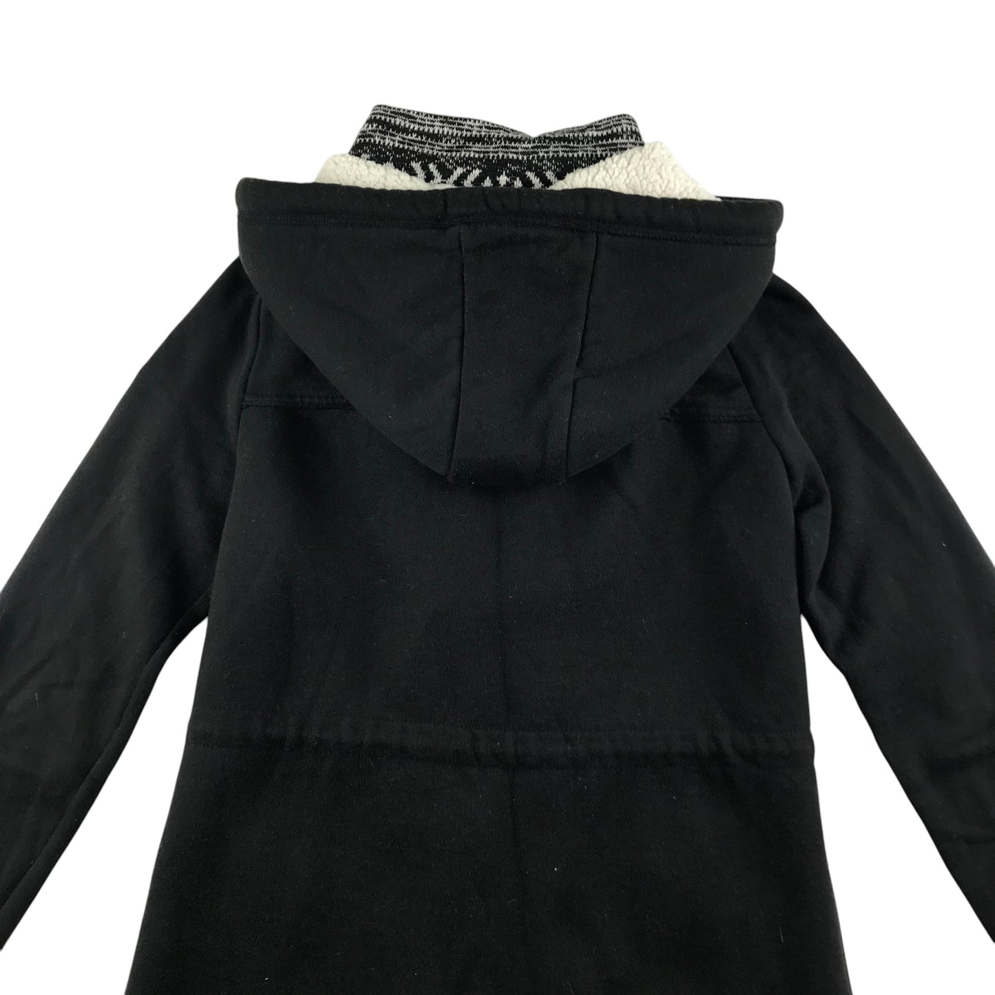 Hollister Coat Jacket Women's M Black Fluffy Interior