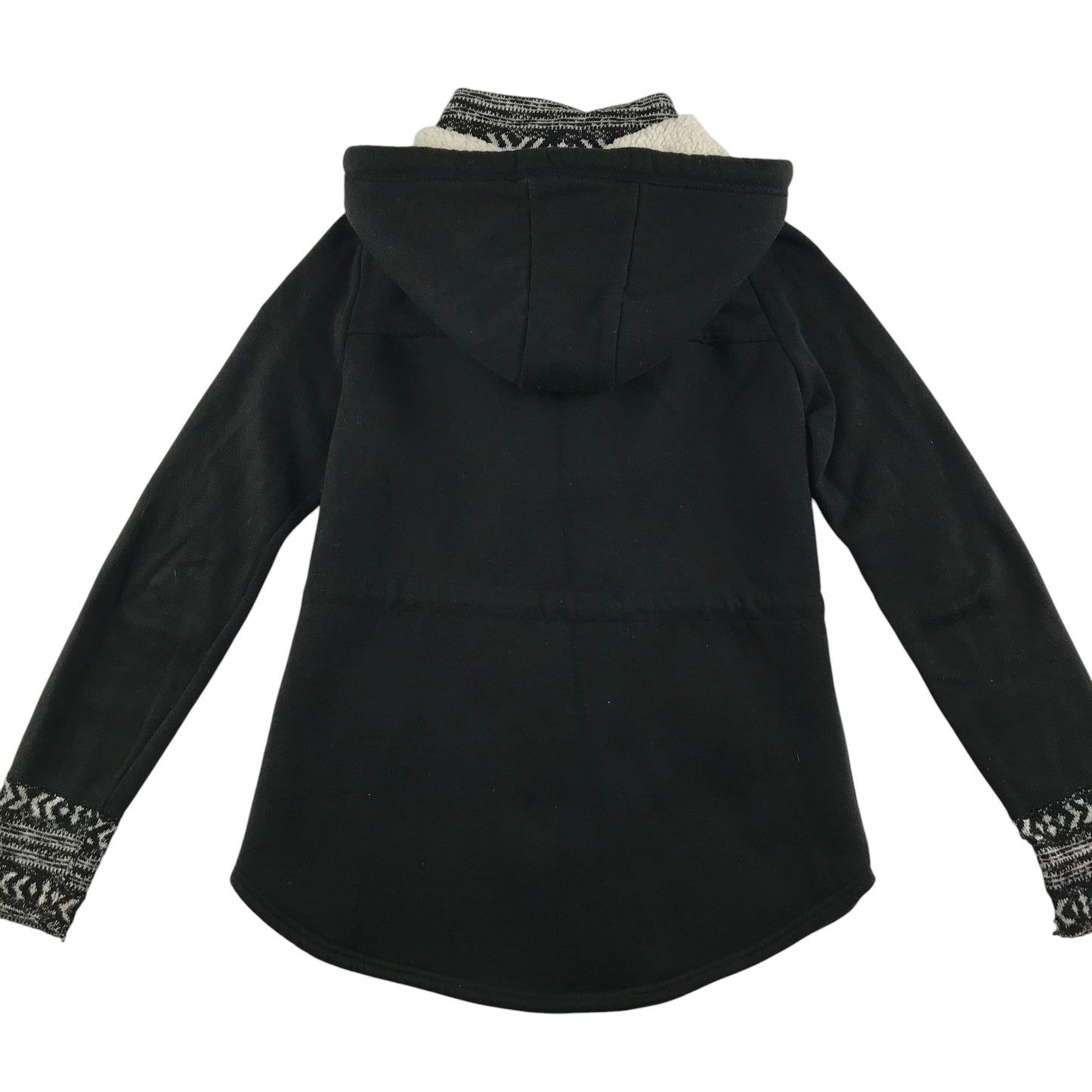 Hollister Coat Jacket Women's M Black Fluffy Interior