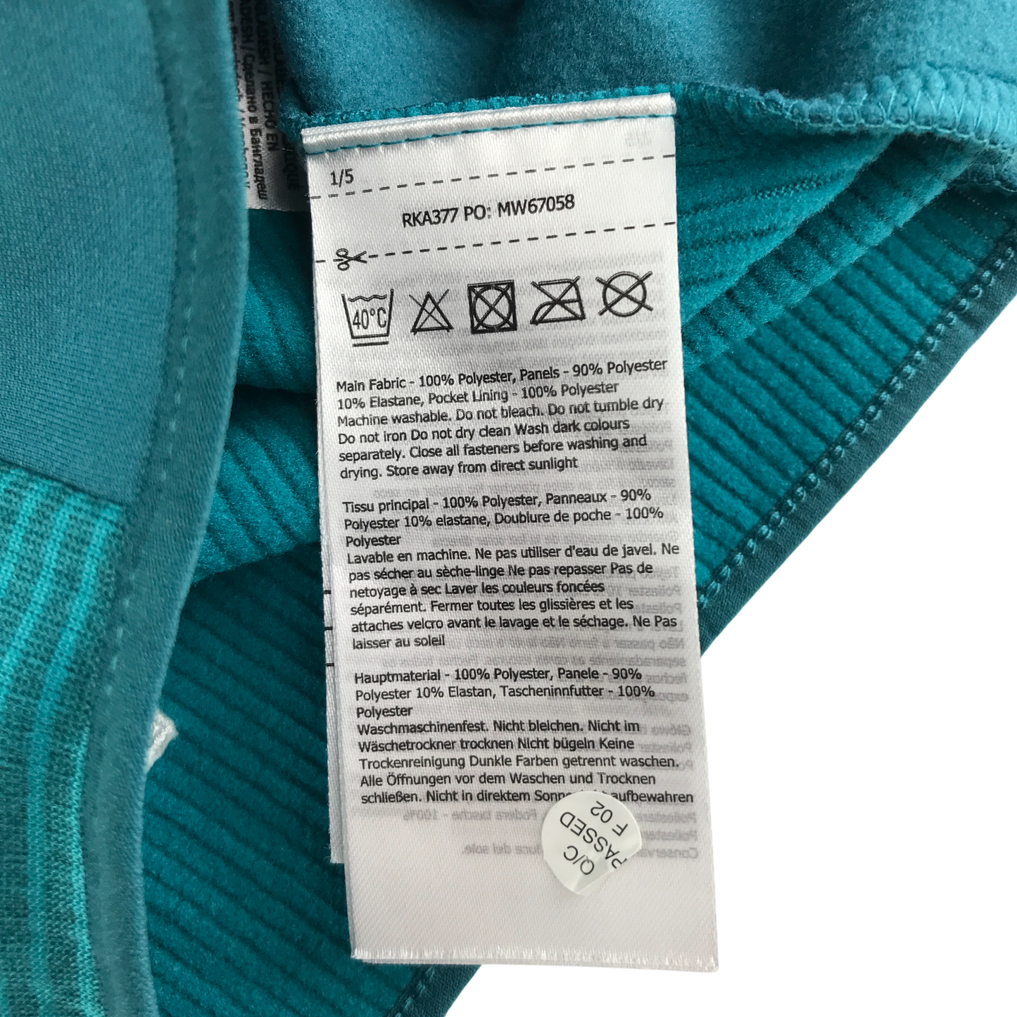 Regatta Sport Jacket 7-8 Years Turquoise Panelled