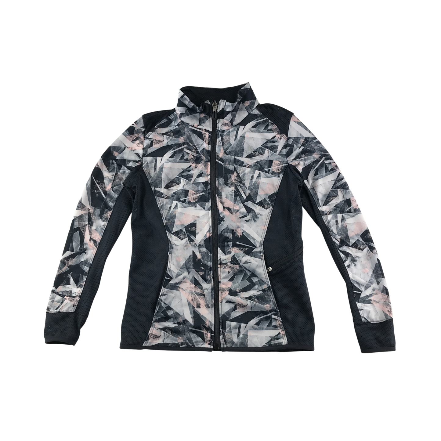 Decathlon Sport Jacket 7-8 Years Grey Geometric Pattern Panelled