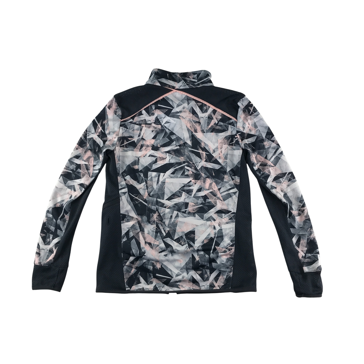 Decathlon Sport Jacket 7-8 Years Grey Geometric Pattern Panelled