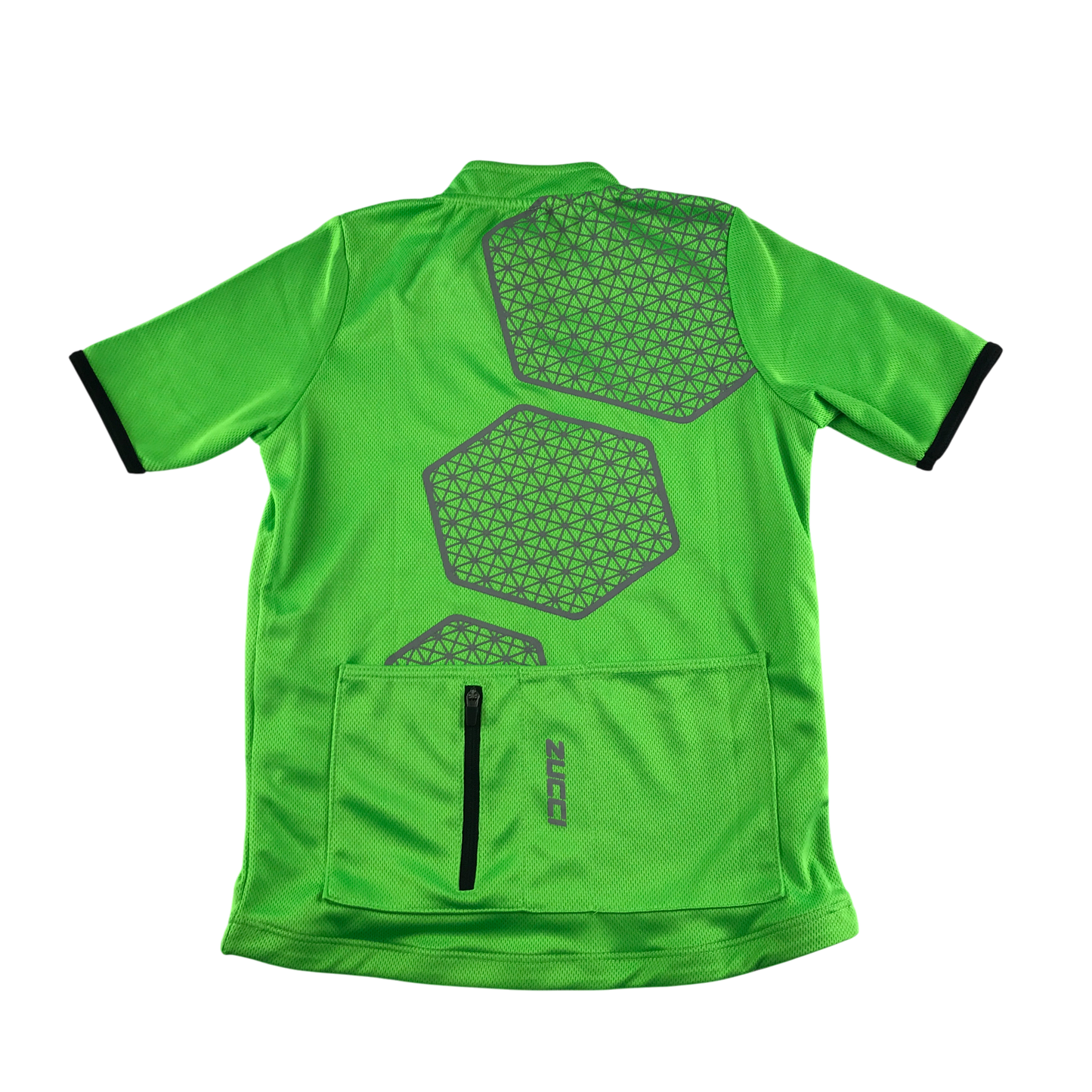Zucci Cyling Top 7-8 Years Neon Green with Reflective Details and Pattern