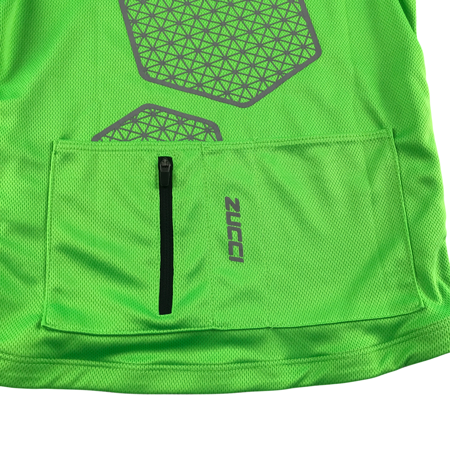 Zucci Cyling Top 7-8 Years Neon Green with Reflective Details and Pattern