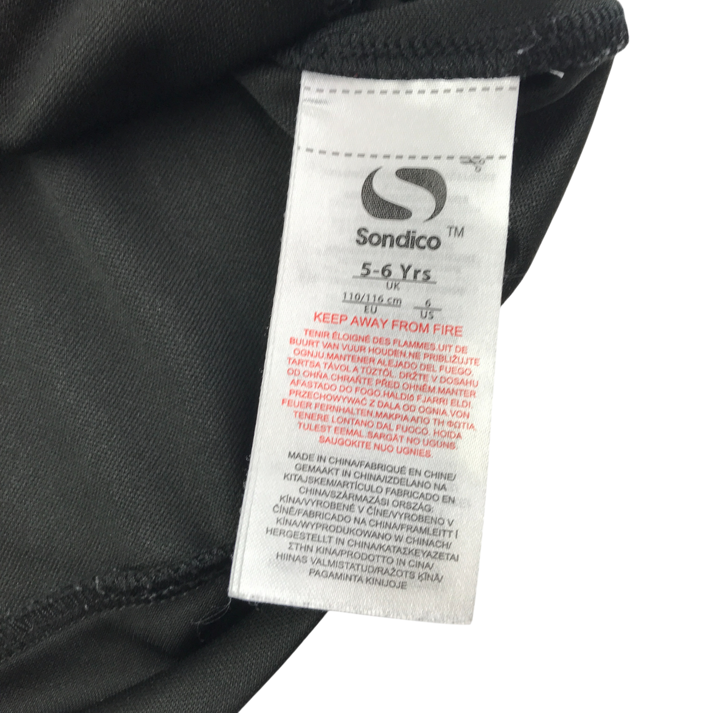 Sondico Sport Jacket 5-6 Years Black with Pockets