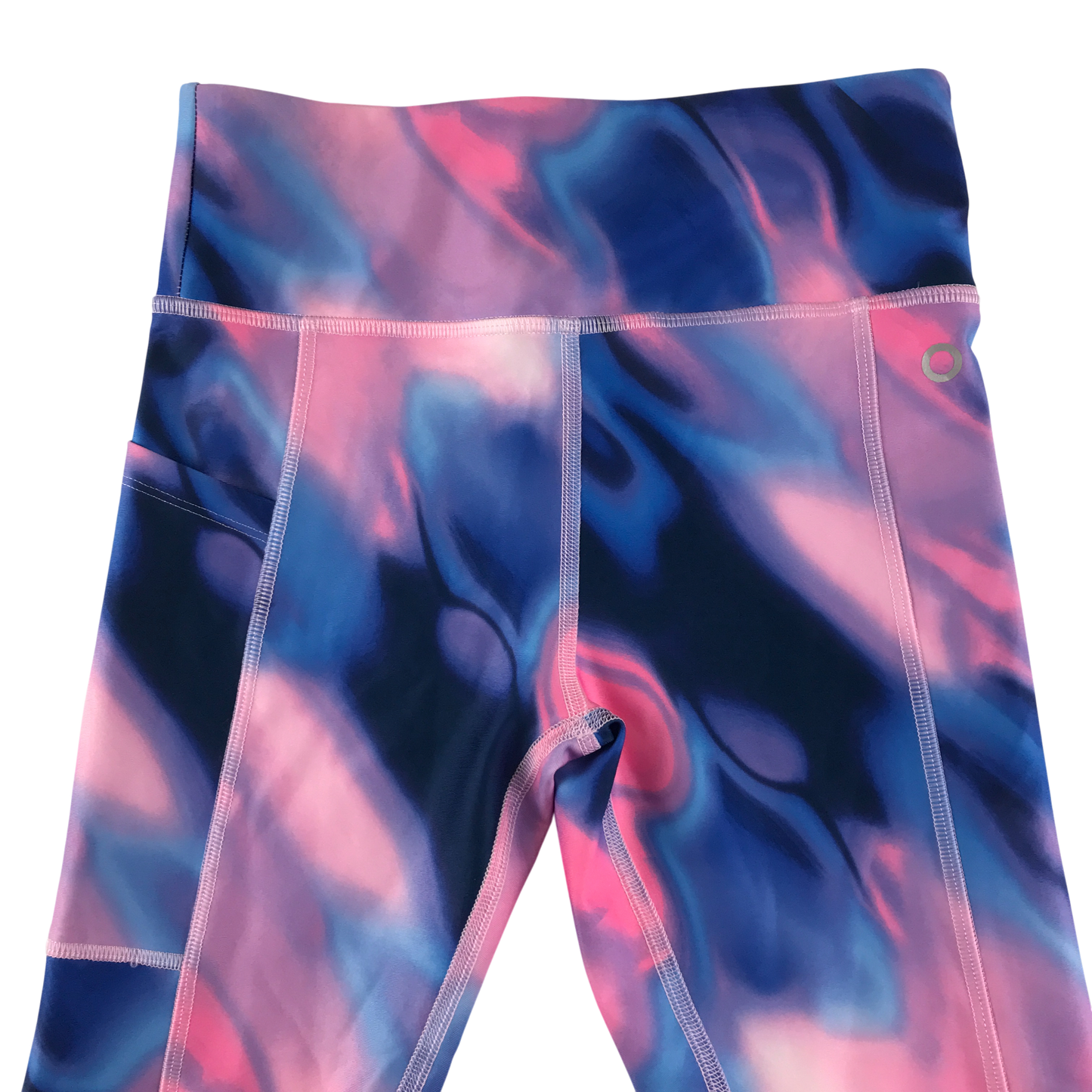 M&S Sport Leggings 7-8 Years Pink Blue Pattern