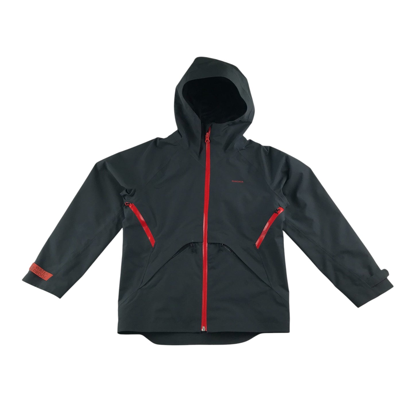Decathlon light jacket 7-8 years grey plain mesh lining 10 000mm water proof