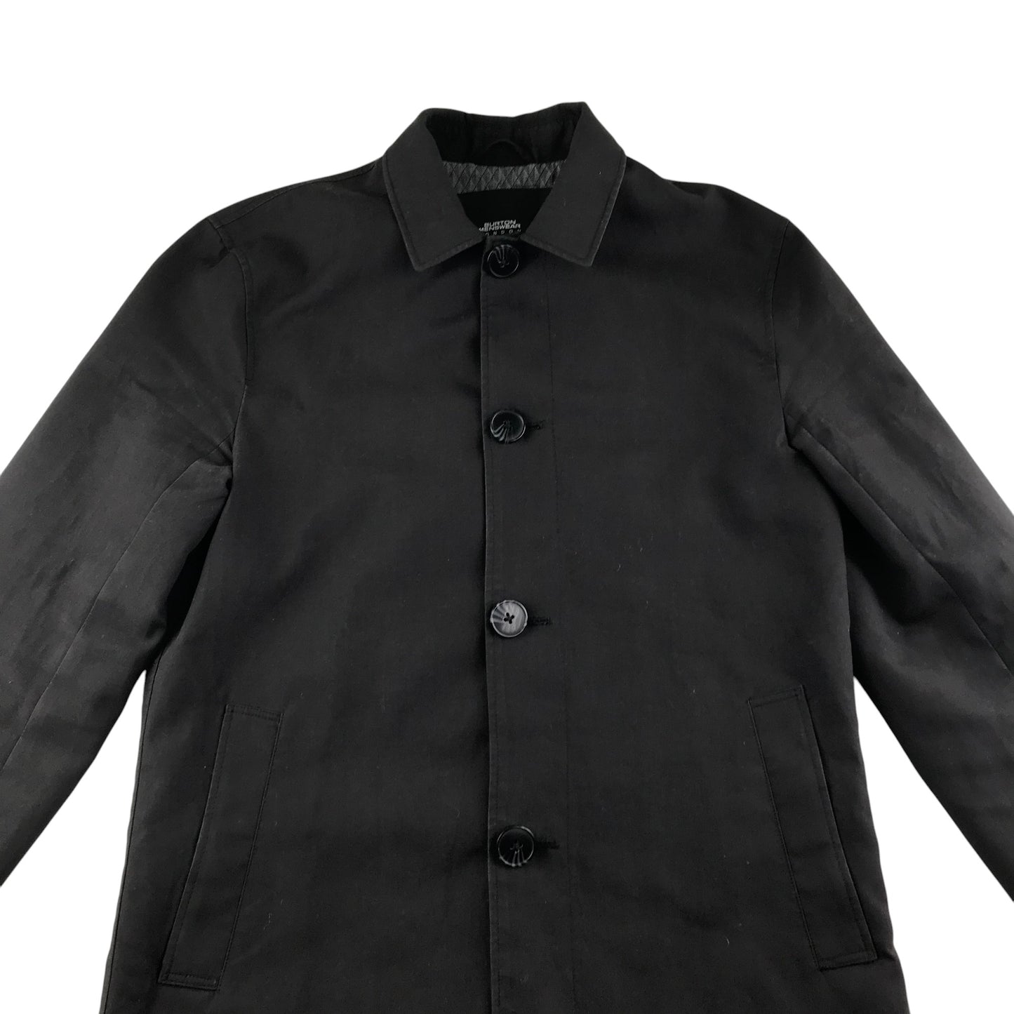 Burton London coat men's XS black smart formal button-up