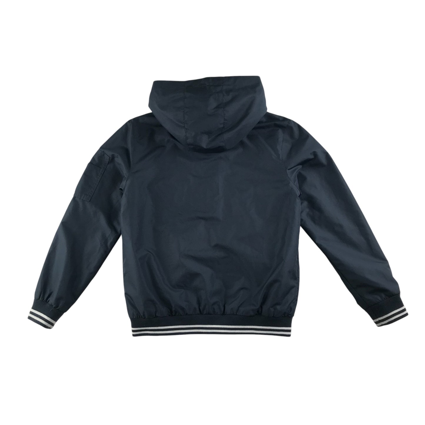 Nutmeg light jacket 8-9 years navy plain jacket with cuffed arms and waist fleece lining