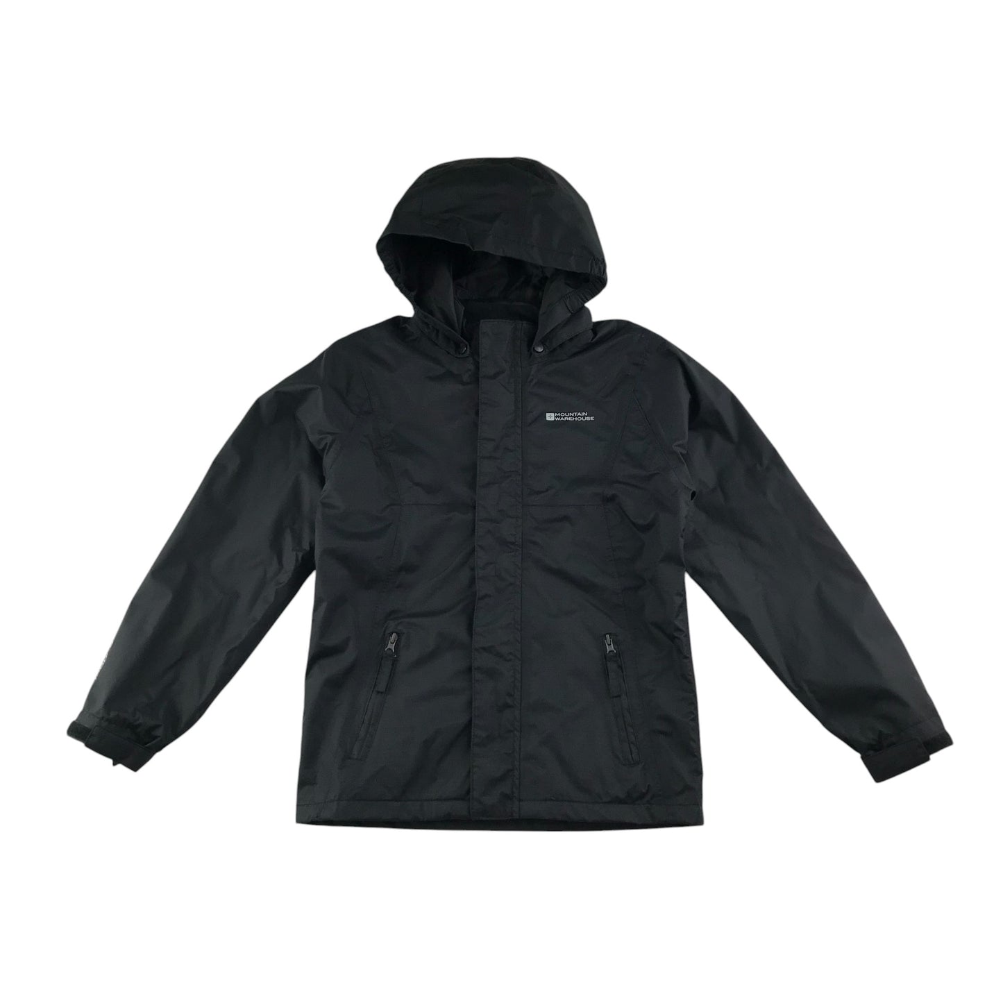 Mountain Warehouse light jacket 9-10 years black waterproof water repellent finish