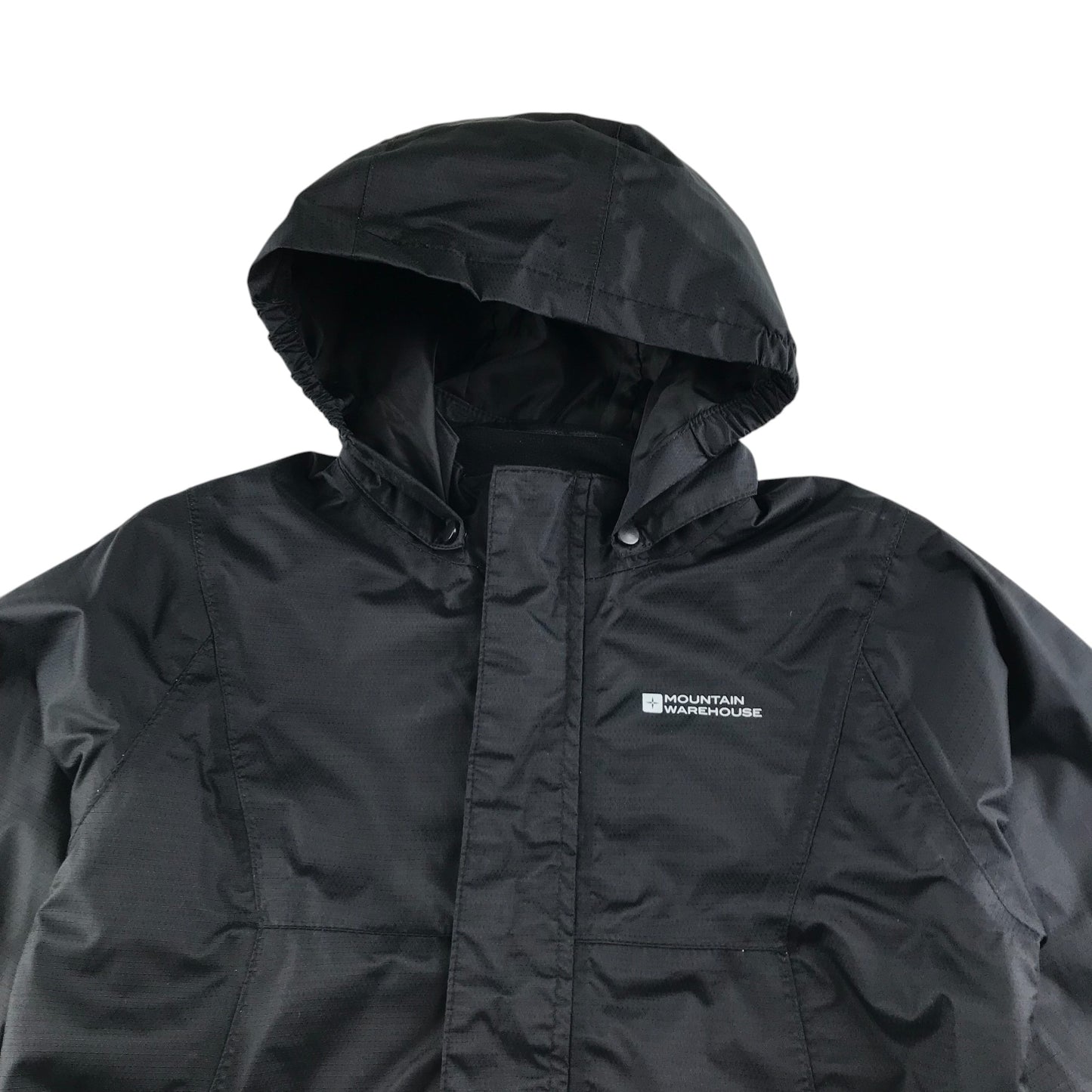 Mountain Warehouse light jacket 9-10 years black waterproof water repellent finish