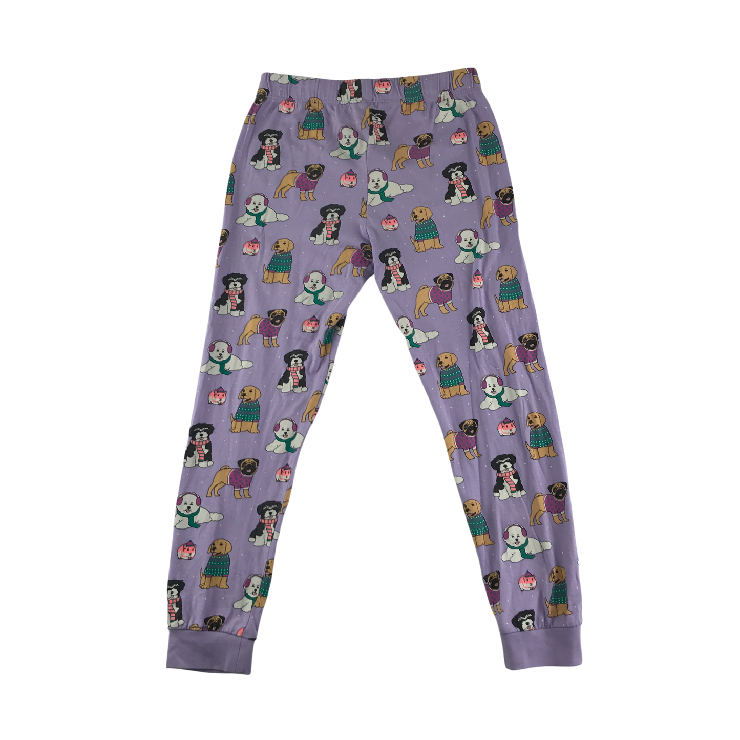M&S Pyjama Set 9-10 Years Lilac Dog Pattern Cotton