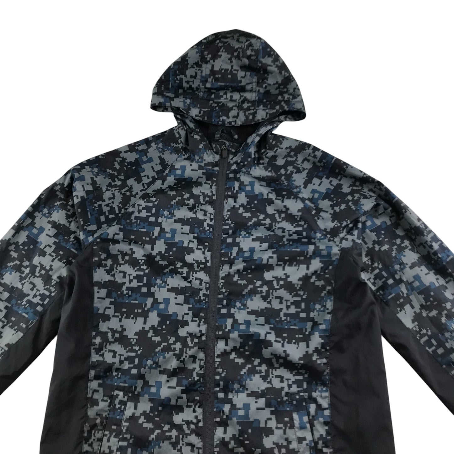 M&S light jacket 12-13 years grey blue and black digital camo mesh lining
