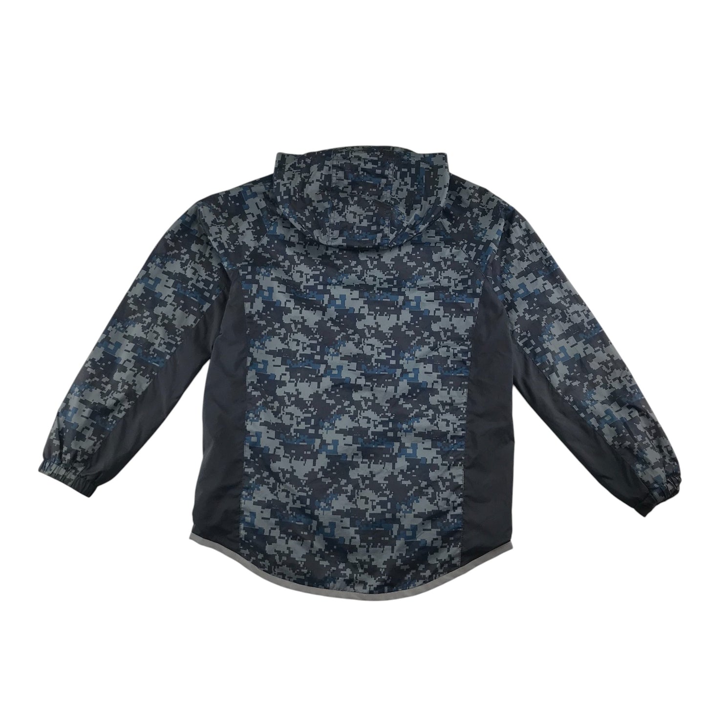 M&S light jacket 12-13 years grey blue and black digital camo mesh lining