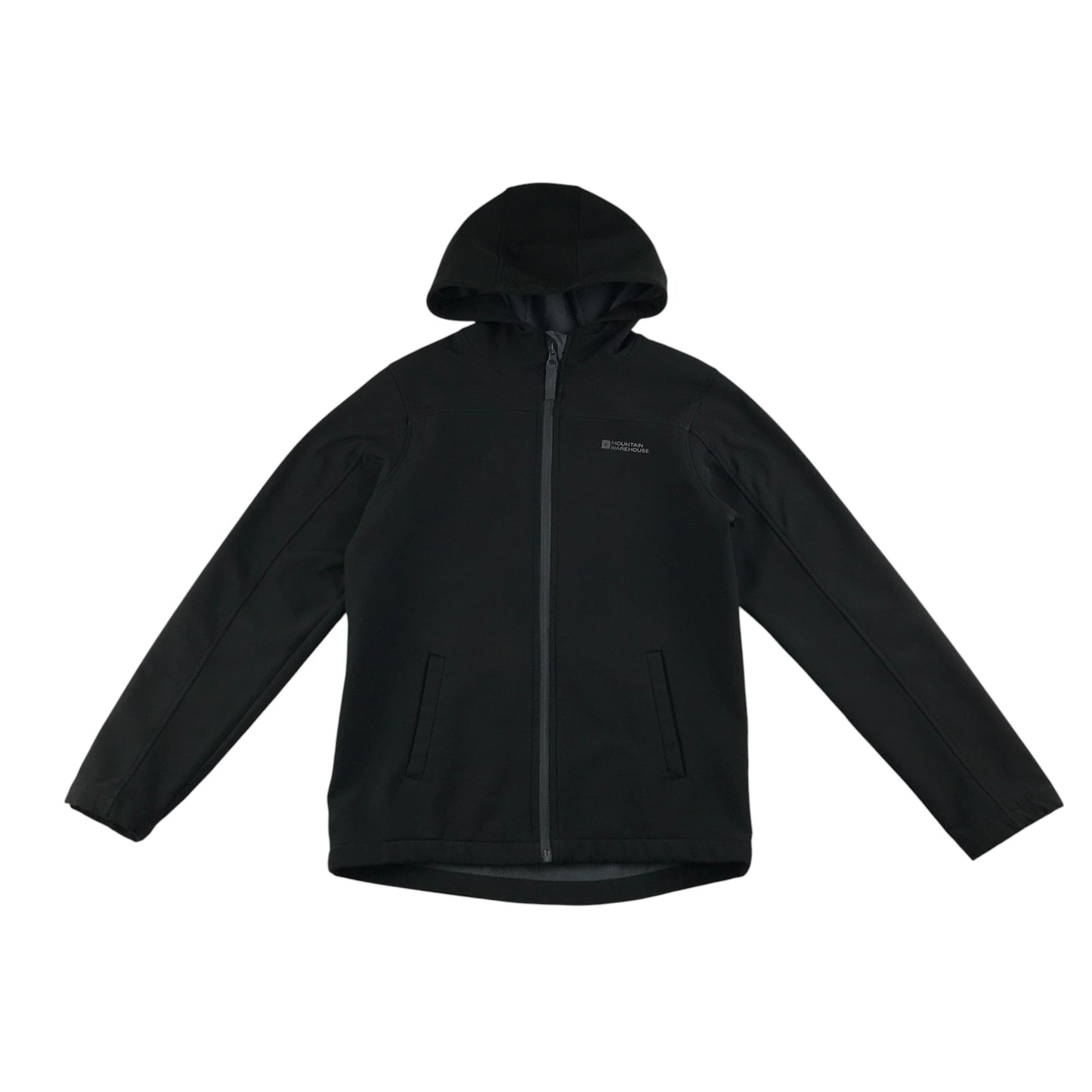 Mountain Warehouse light jacket 11-12 years black soft shell water resistant