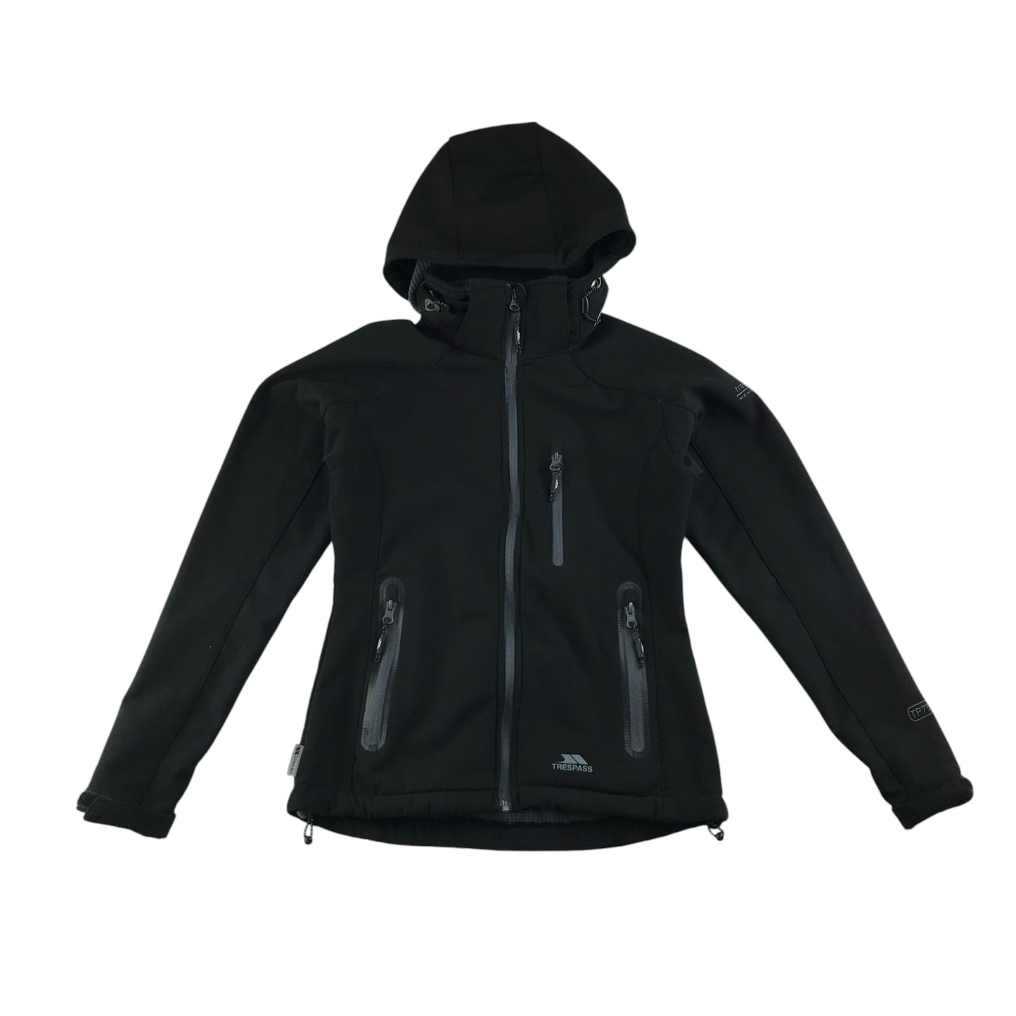 Trespass light jacket women's XXS black soft shell water resistant 8000mm 3000mvp