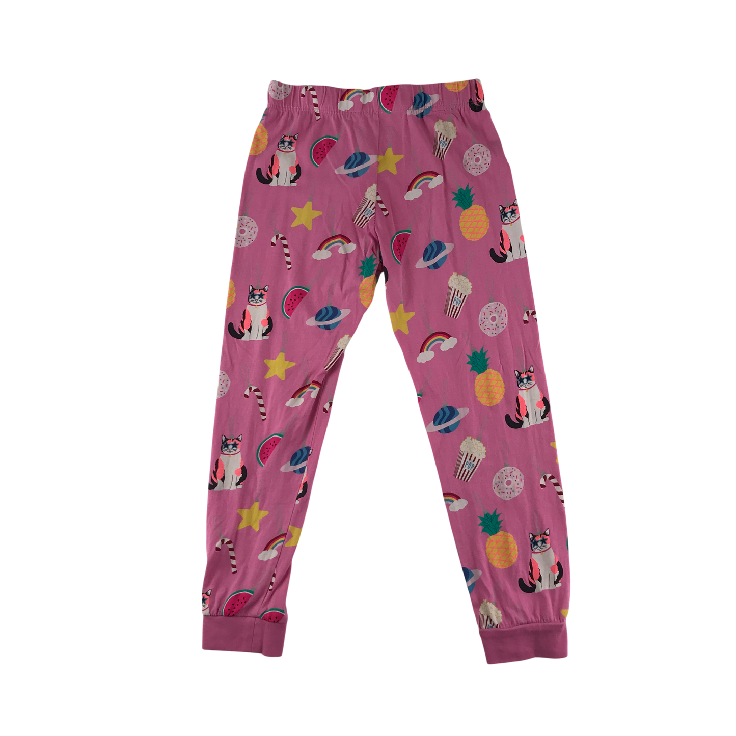 M&S Pyjama Set 8-9 Years Pink Animal Pattern Cotton