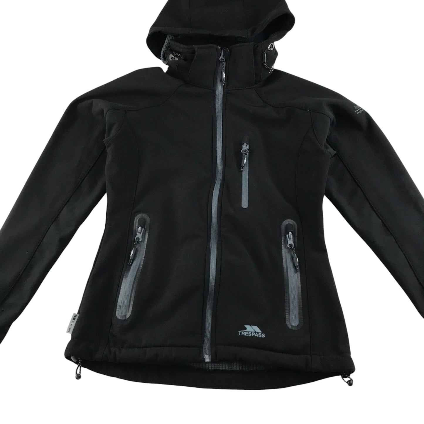 Trespass light jacket women's XXS black soft shell water resistant 8000mm 3000mvp