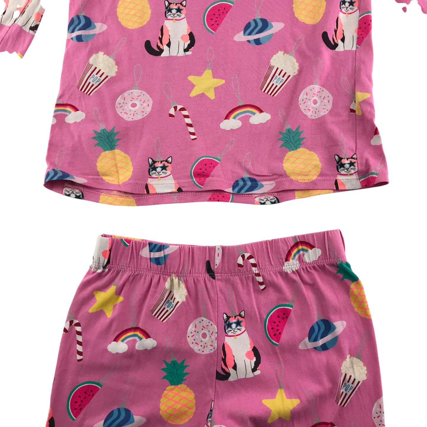 M&S Pyjama Set 8-9 Years Pink Animal Pattern Cotton