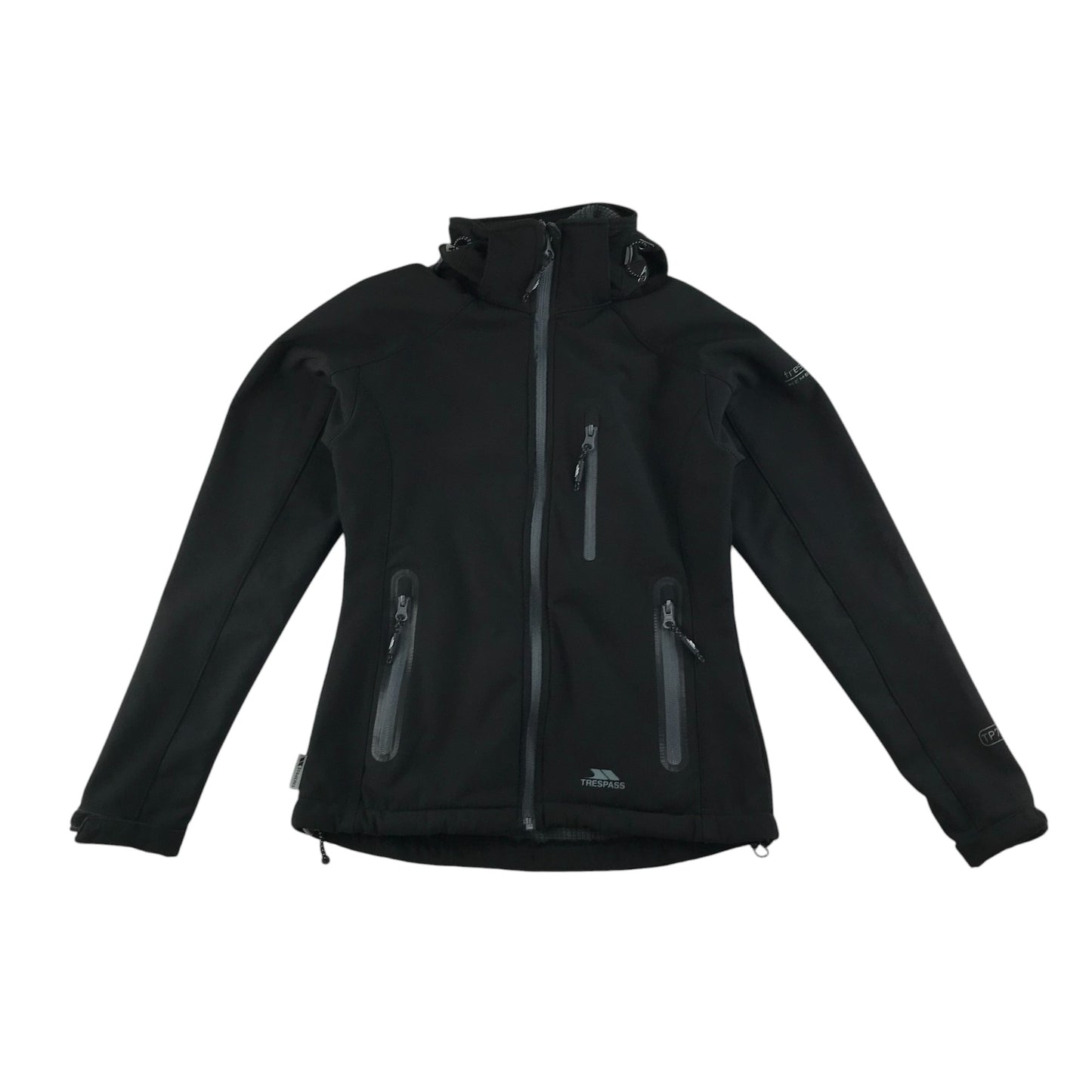 Trespass light jacket women's XXS black soft shell water resistant 8000mm 3000mvp