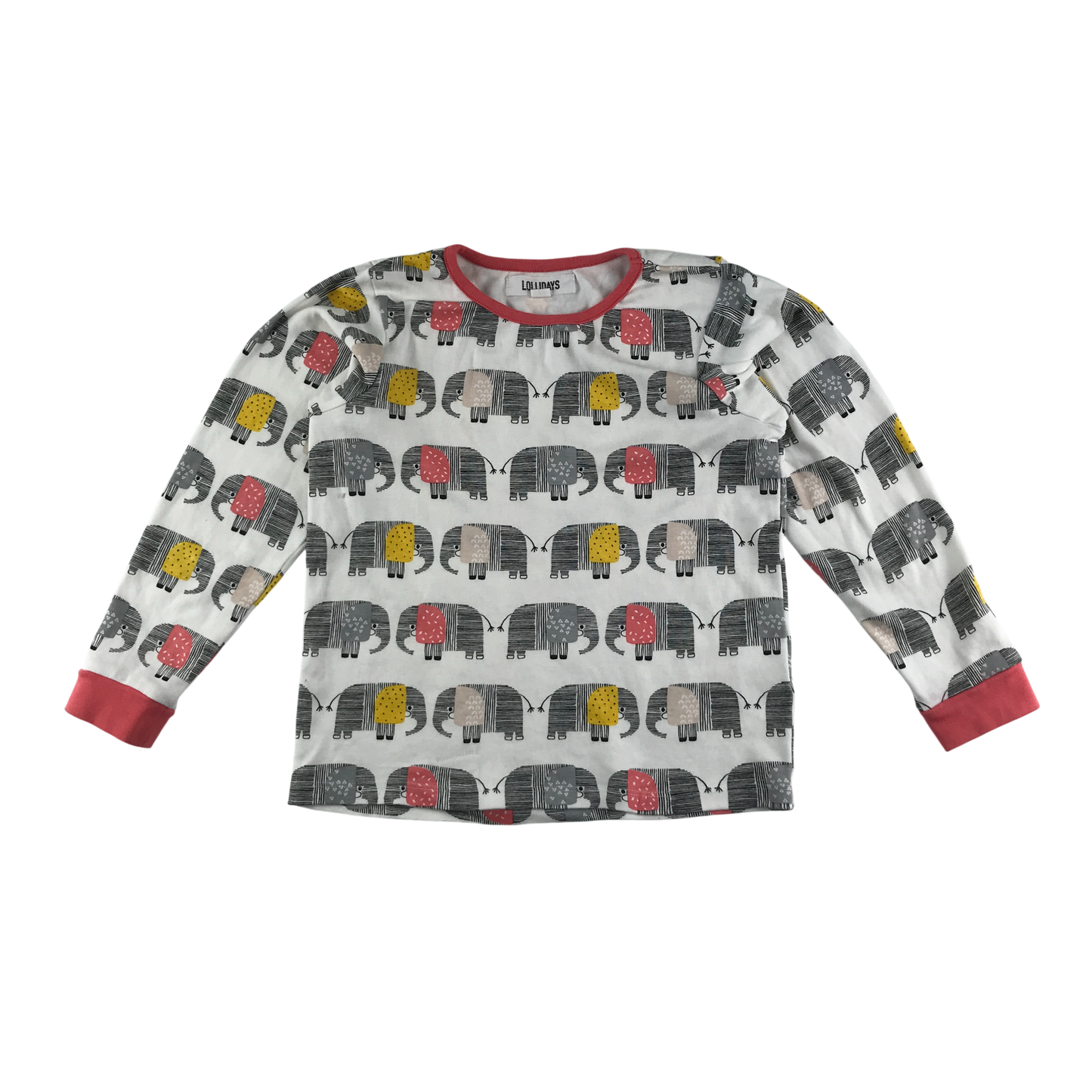 Lollidays Pyjama Set 7-8 Years White Elephant Pattern Cotton