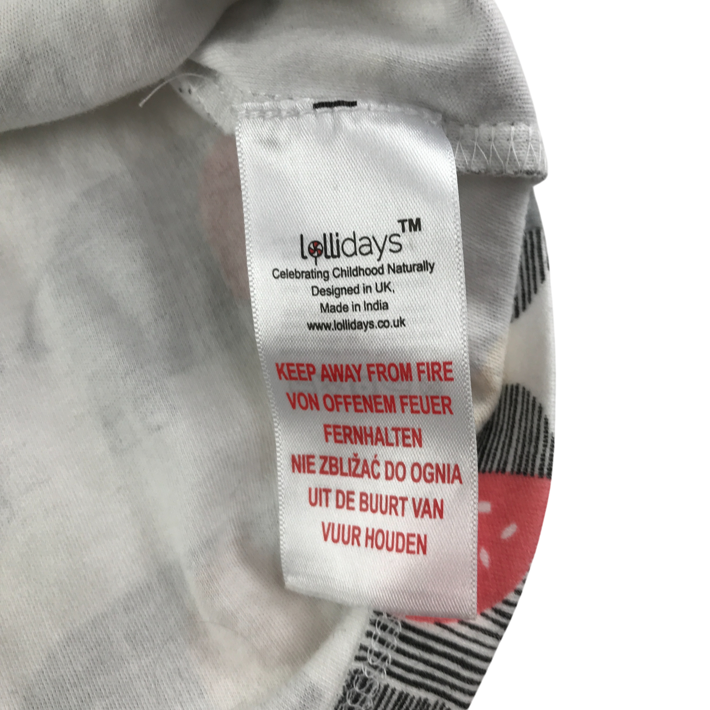 Lollidays Pyjama Set 7-8 Years White Elephant Pattern Cotton