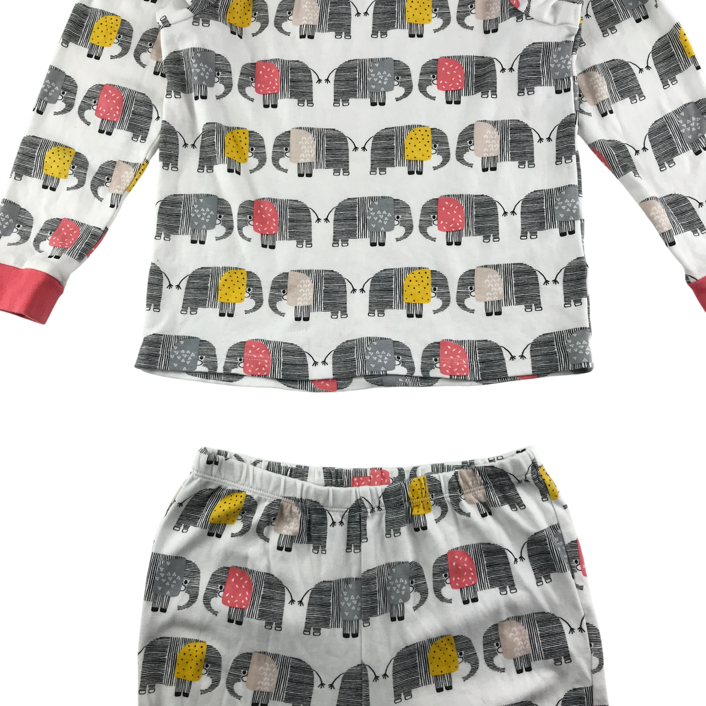 Lollidays Pyjama Set 7-8 Years White Elephant Pattern Cotton