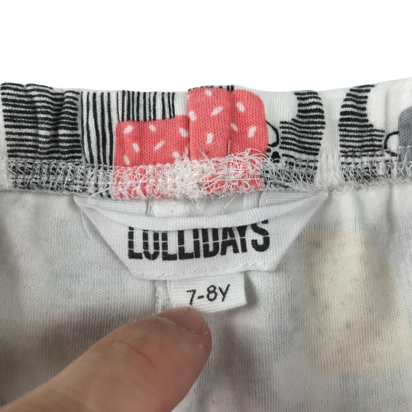 Lollidays Pyjama Set 7-8 Years White Elephant Pattern Cotton