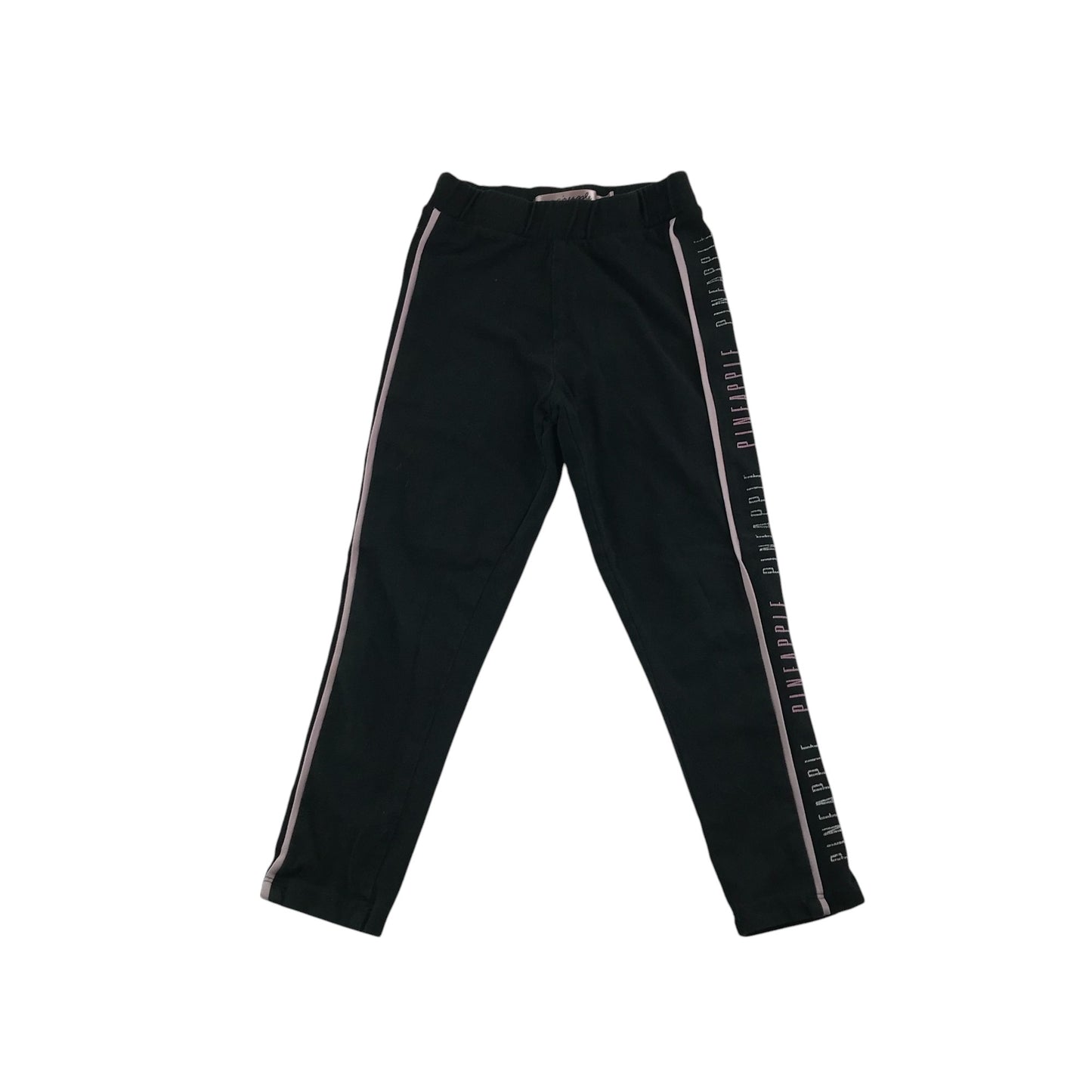 Pineapple leggings 4-5 years black with side leg text design
