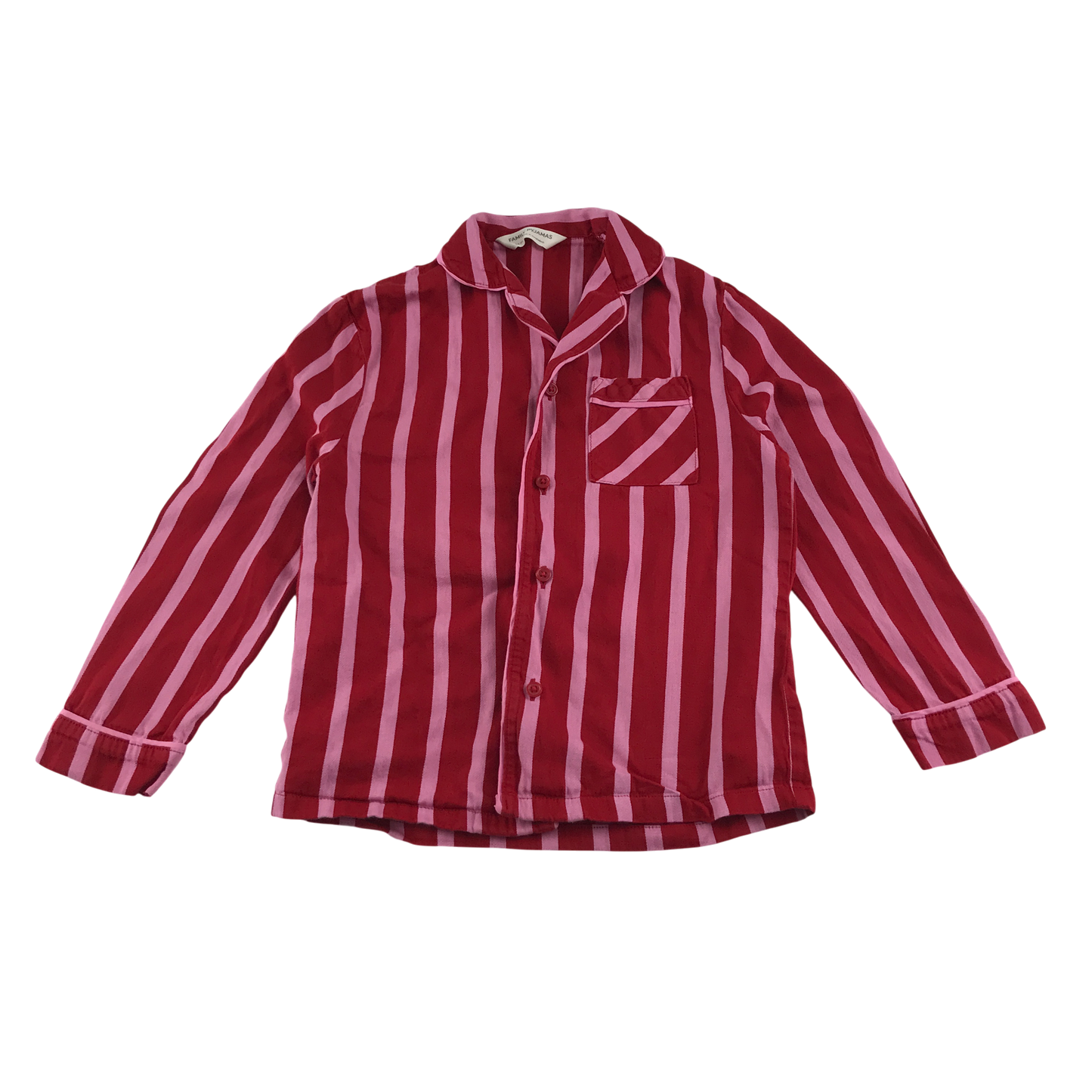 M&S Pyjama Set 5-6 Years Red Pink Stripe Cotton