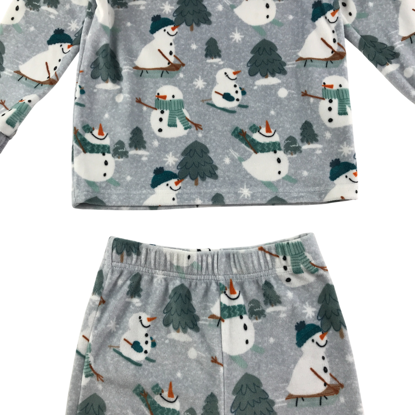 F&F Pyjama Set 5-6 Years Grey Snowman Pattern