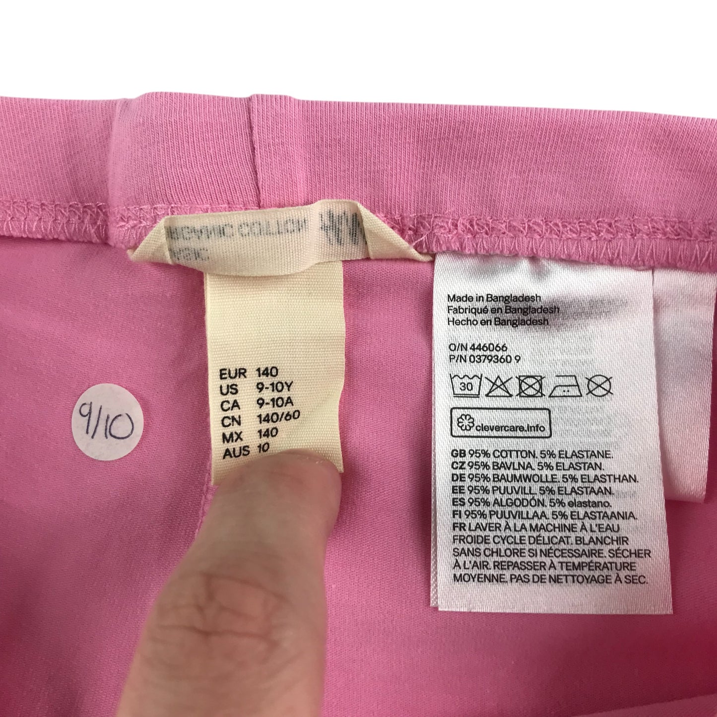 H&M Leggings 9-10 years pink pain frilled hem