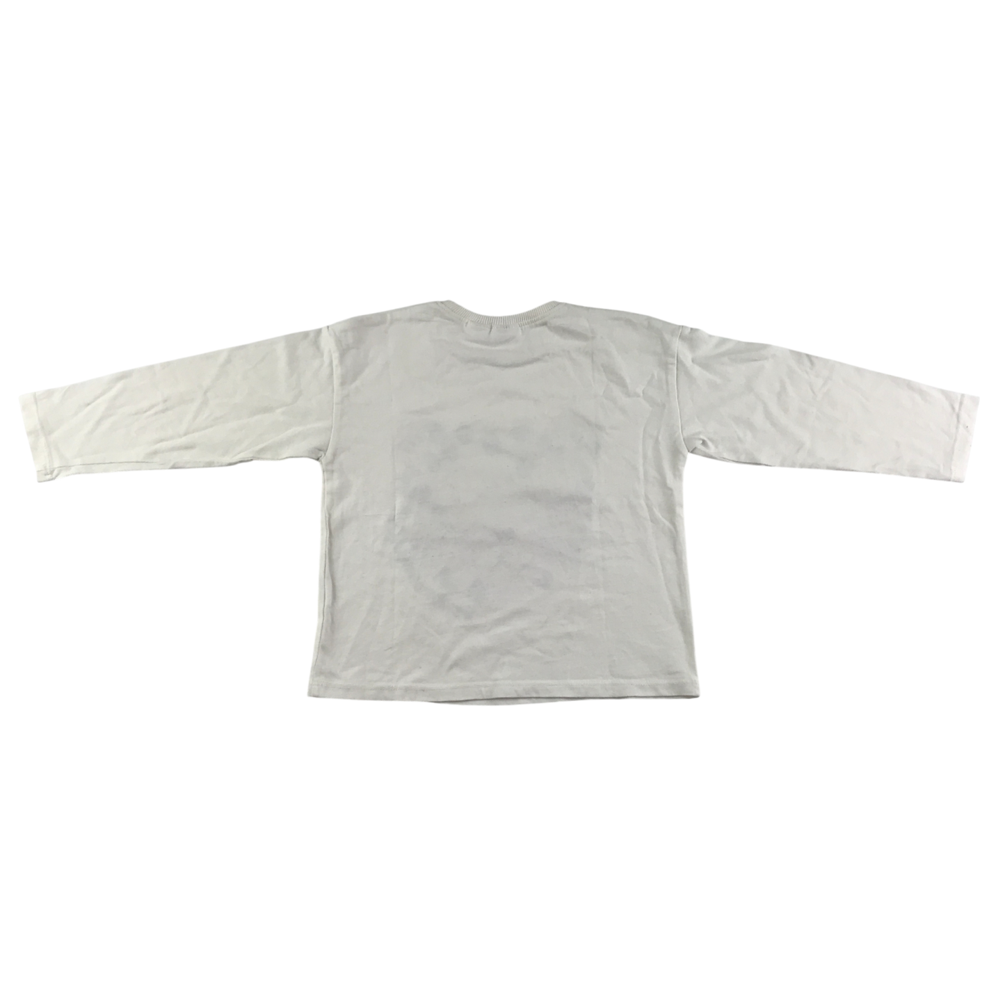 Zara T-Shirt 4-5 Years White with Gold Cat Pattern Long Sleeve