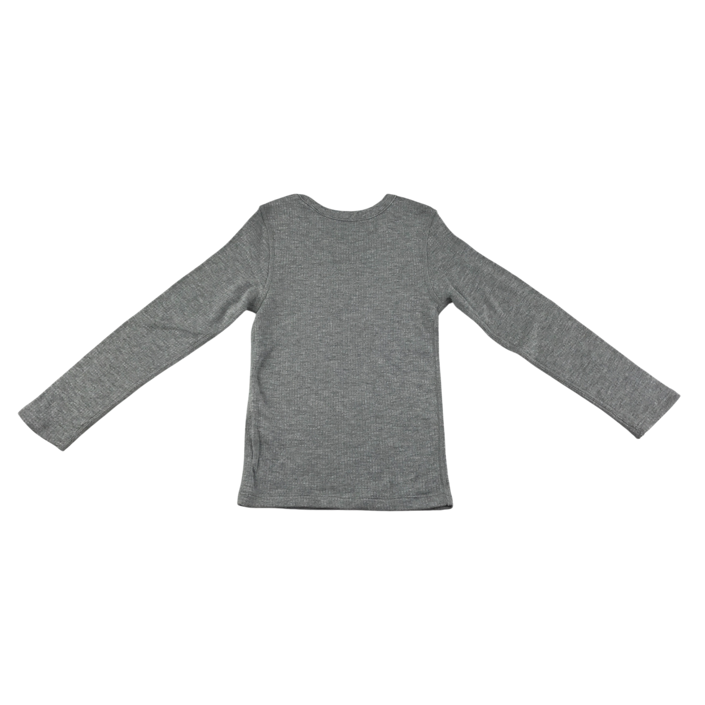 M&S T-Shirt 4-5 Years Grey Ribbed Long Sleeve