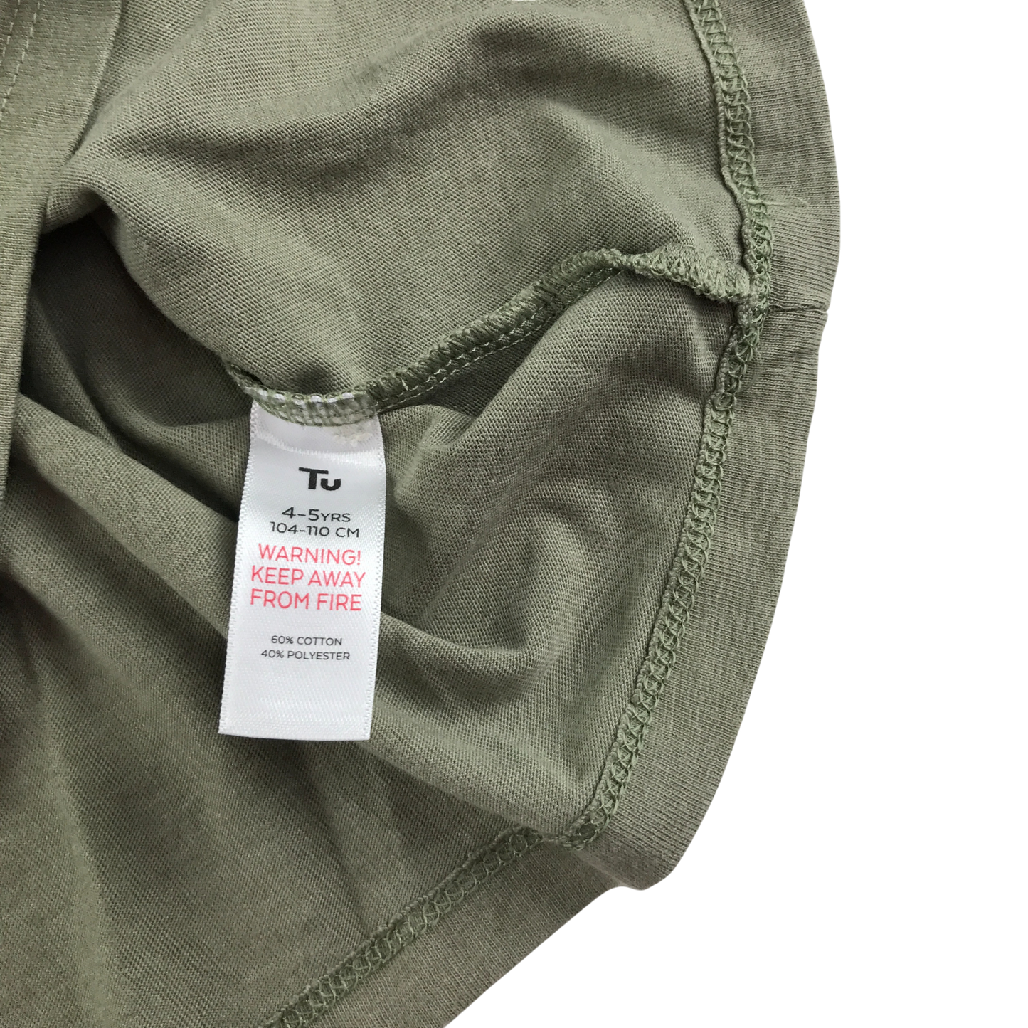 Tu T-Shirt 4-5 Years Khaki Long Sleeve
