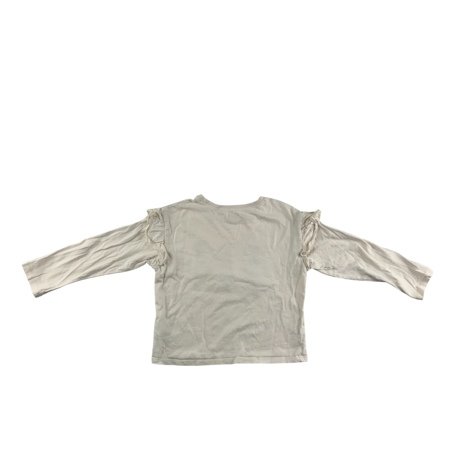 Next T-Shirt 5-6 Years Beige Ballerina Design Long Sleeve Cotton