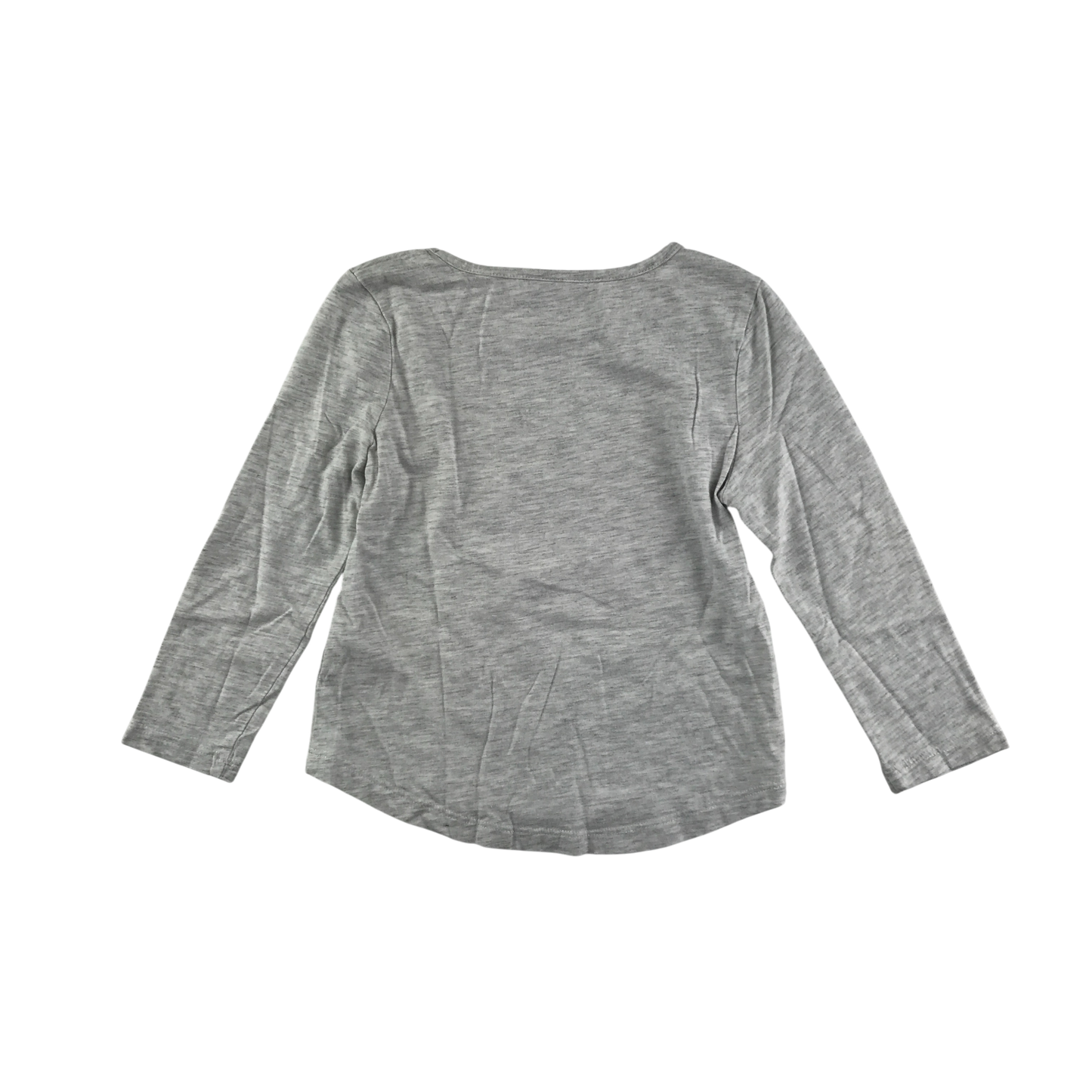 Matalan T-Shirt 5-6 Years Grey Unicorn Print Long Sleeve Cotton
