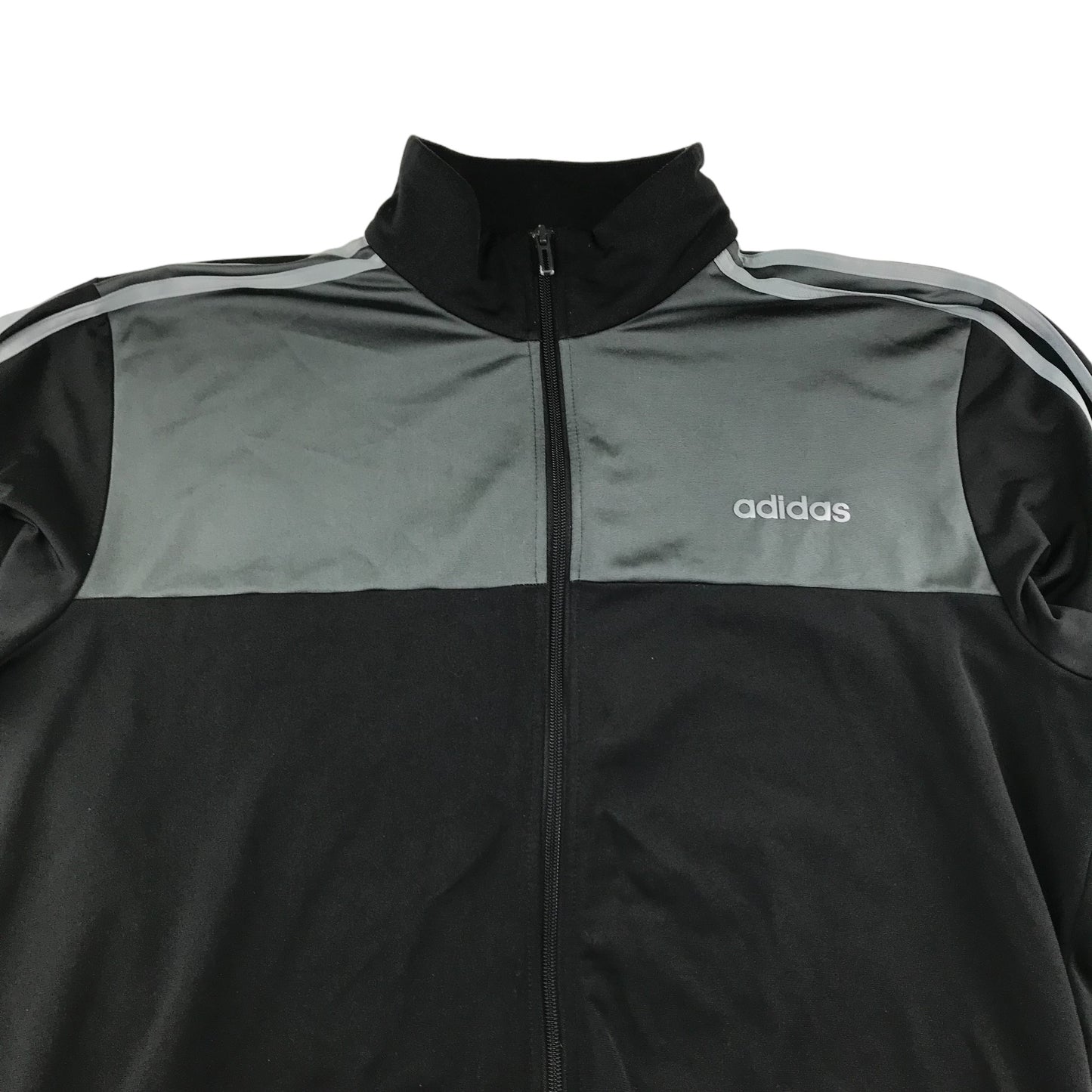 Adidas Sweater Size XL Black and Grey Panelled Full Zipper Sports Top