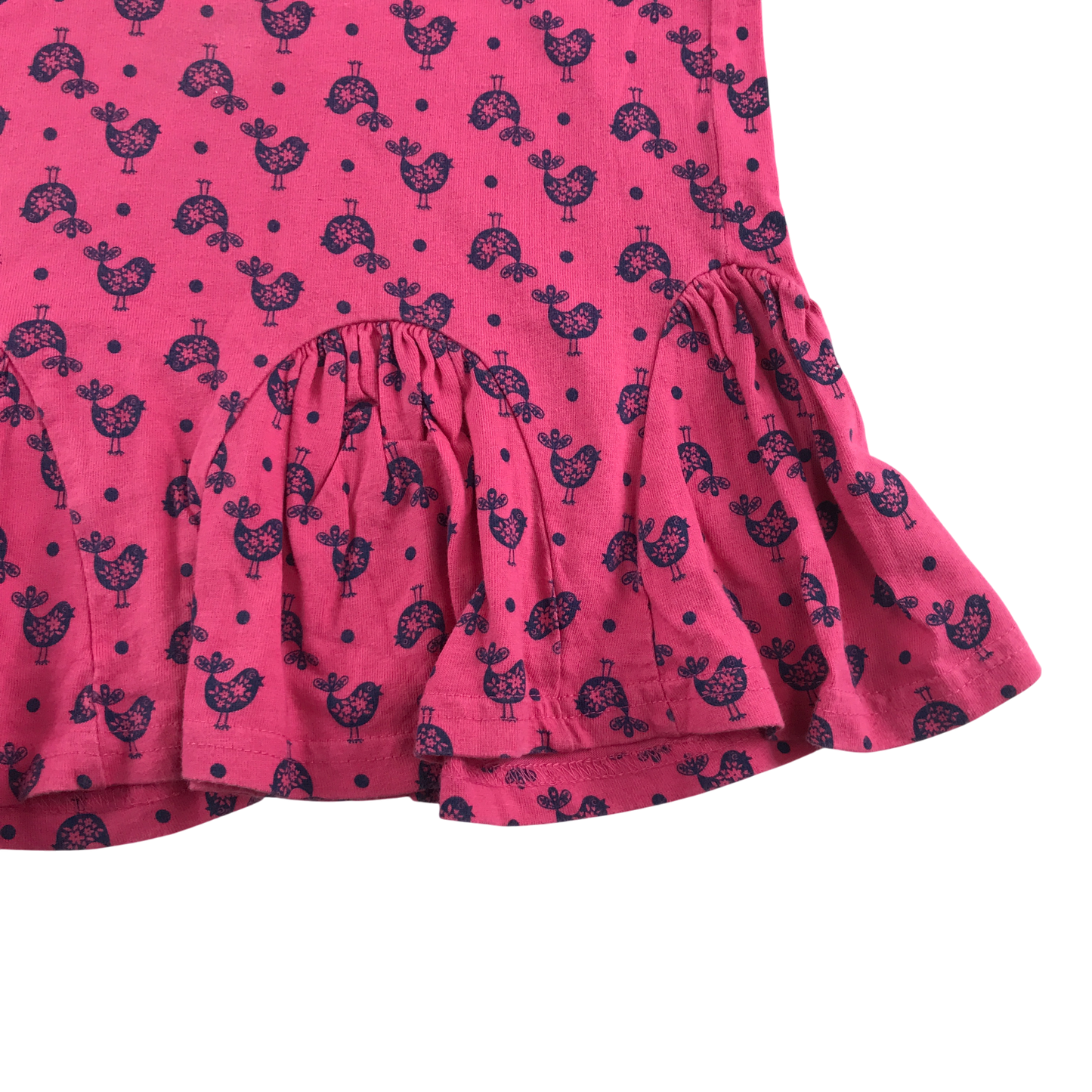 George Dress 5-6 Years Pink Bird Print Long Sleeve Cotton