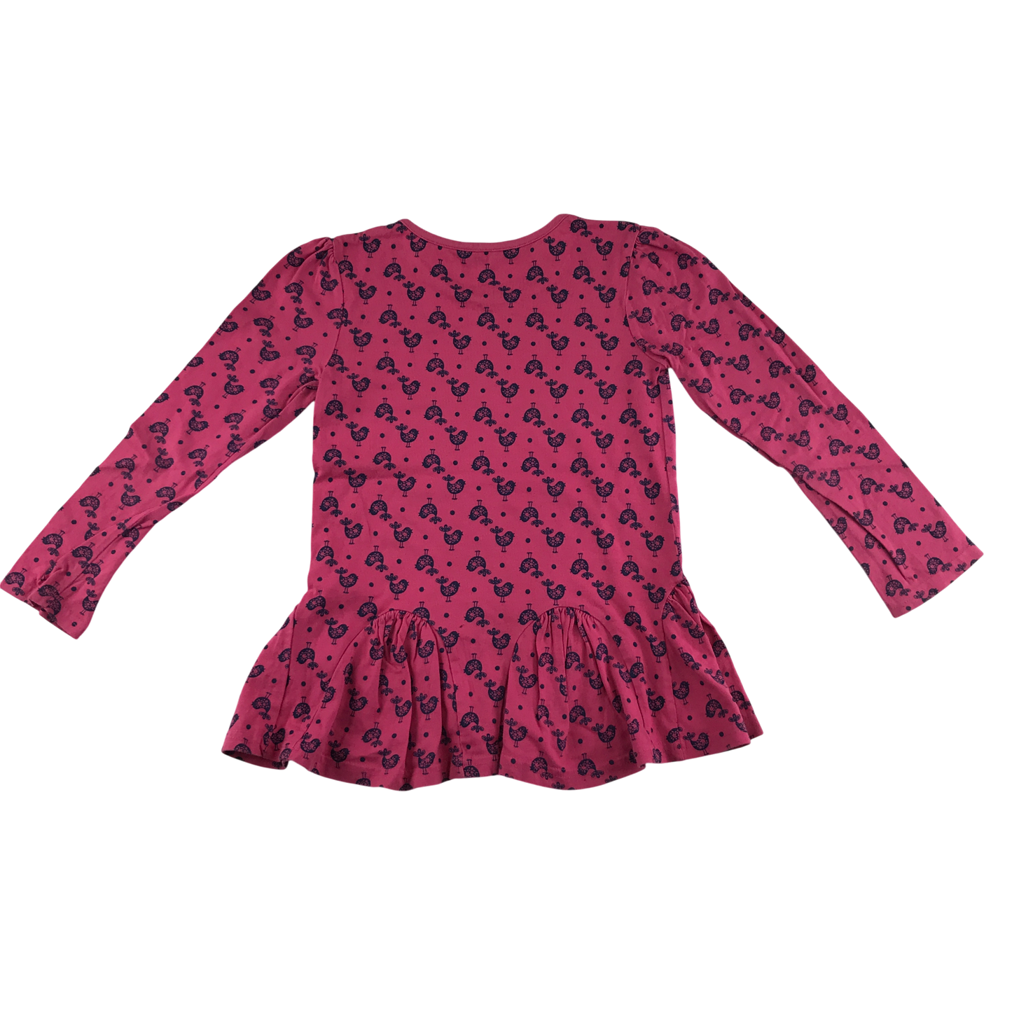 George Dress 5-6 Years Pink Bird Print Long Sleeve Cotton