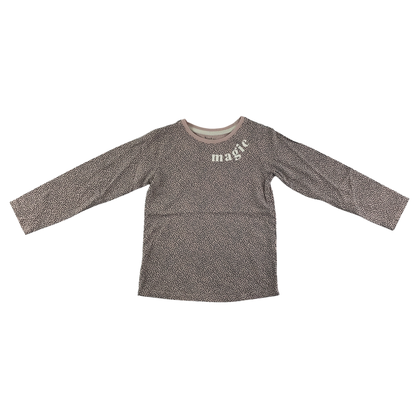 Nutmeg T-Shirt 5-6 Years Beige Polka Dot Print Long Sleeve Cotton