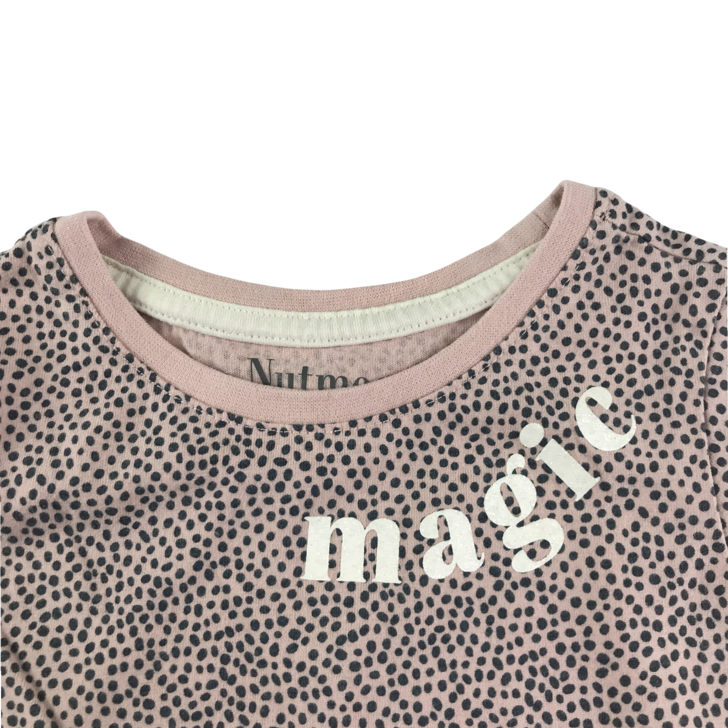 Nutmeg T-Shirt 5-6 Years Beige Polka Dot Print Long Sleeve Cotton